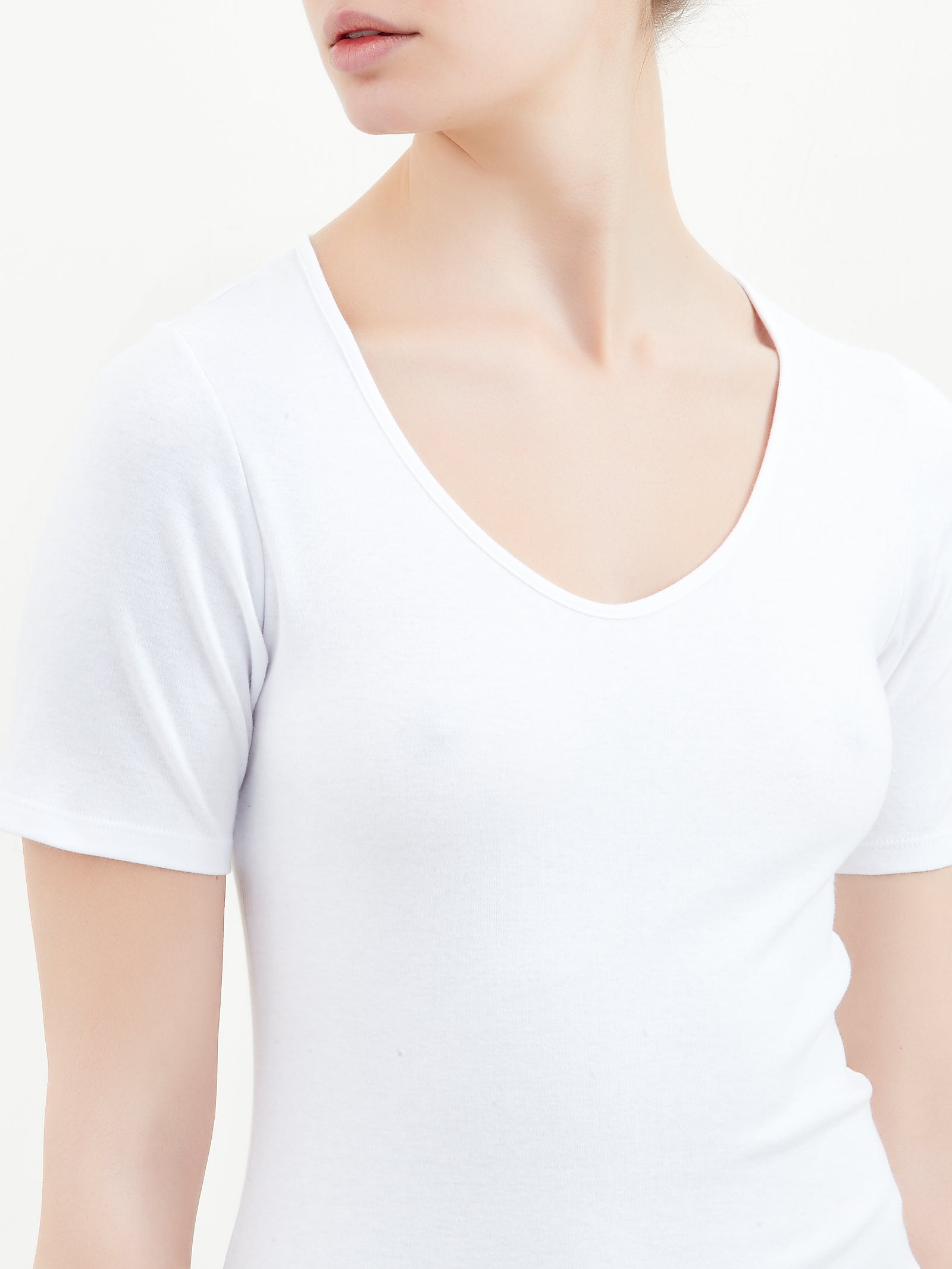 Ragno Caldo Cotone Maglietta scollo V White puro cotone