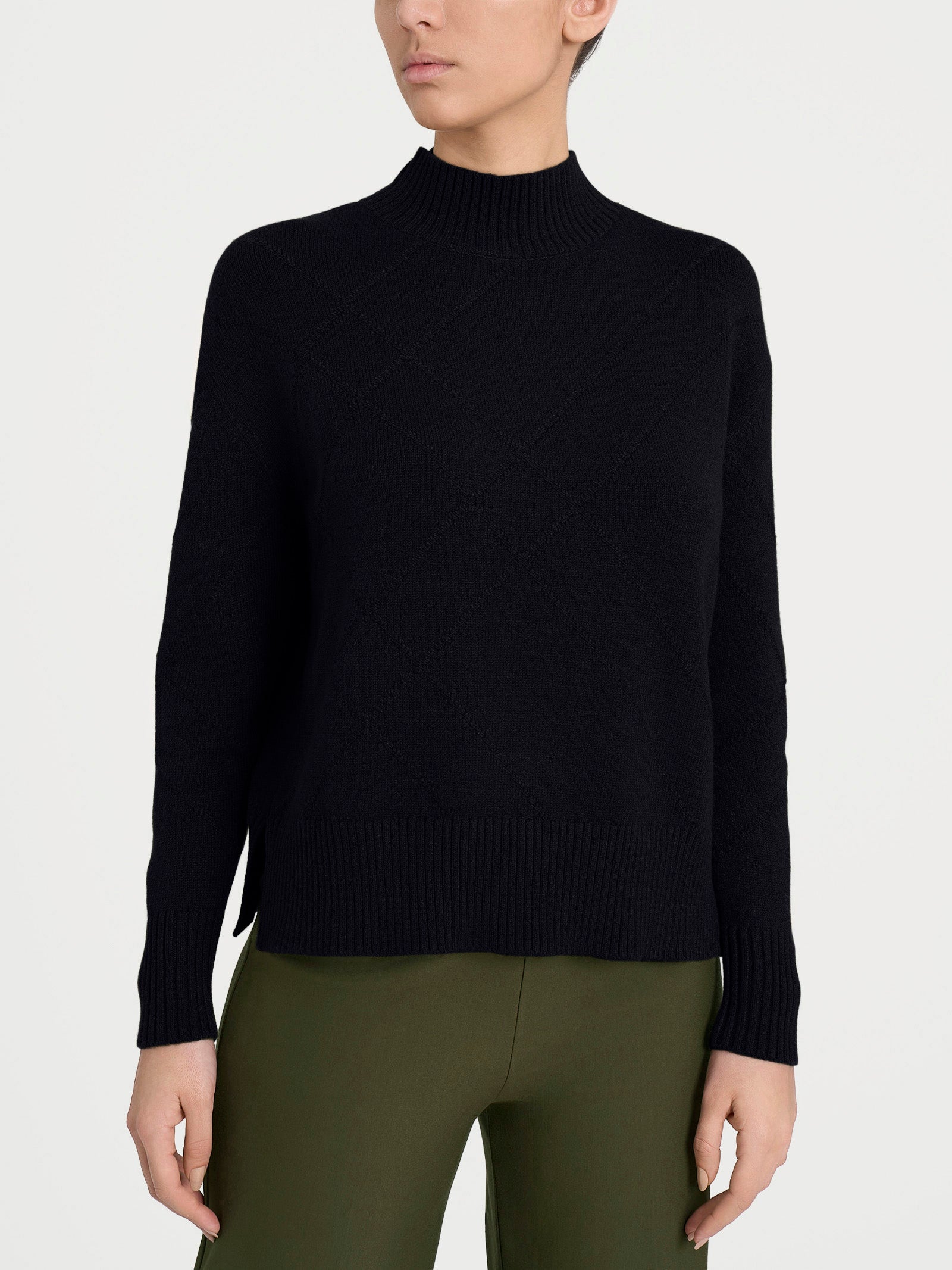 Ragno Four Seasons Lupetto Check Diagonale maglia nera