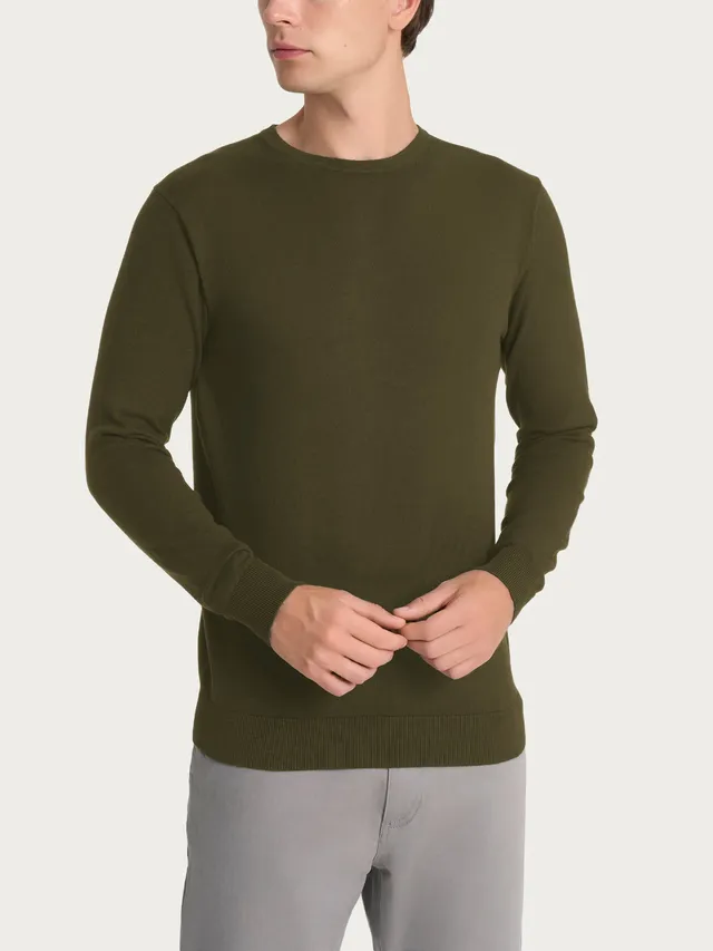 Ragno Four Seasons pull girocollo dark olive uomo