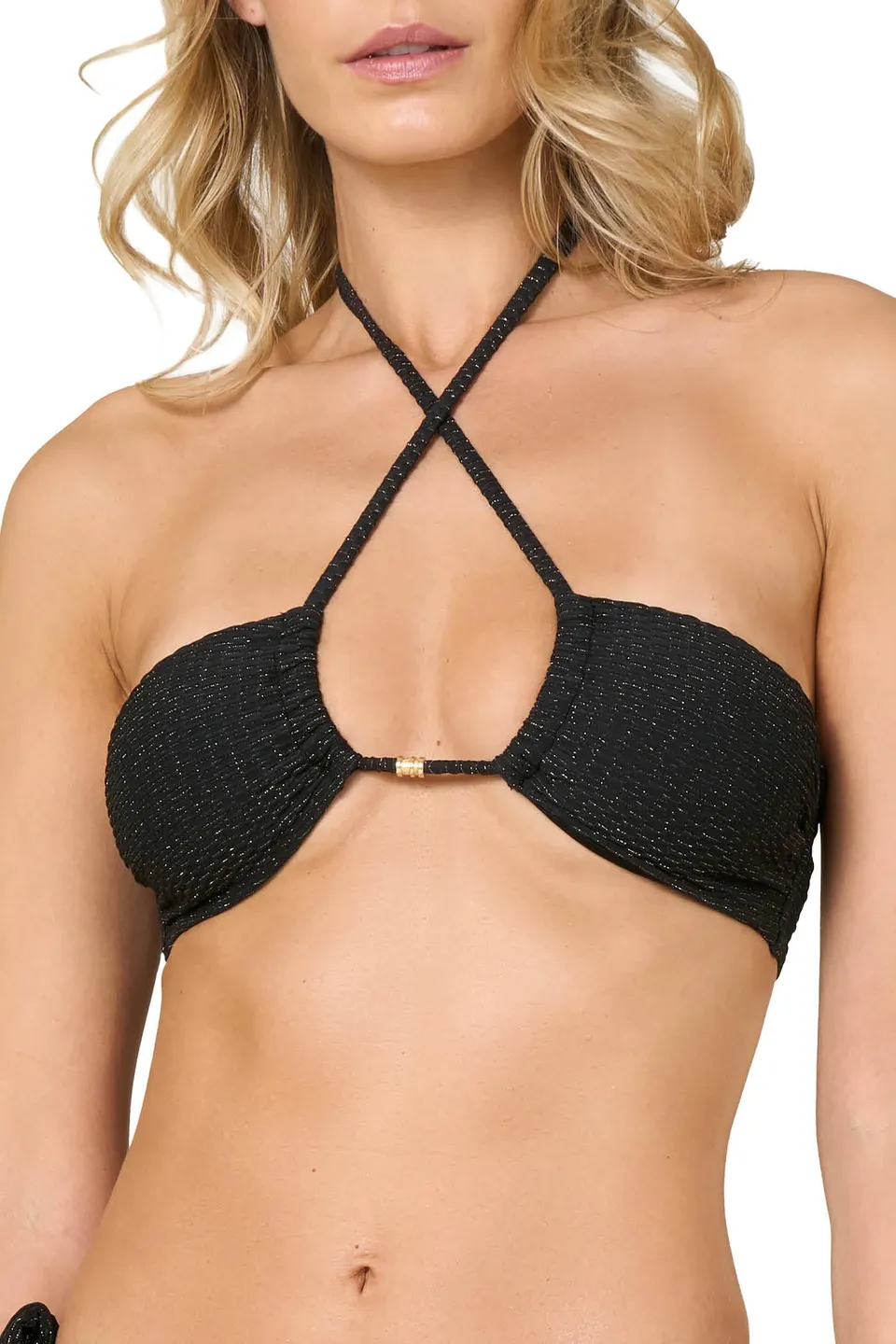 Goldenpoint Lamè top bikini fascia imbottita lurex