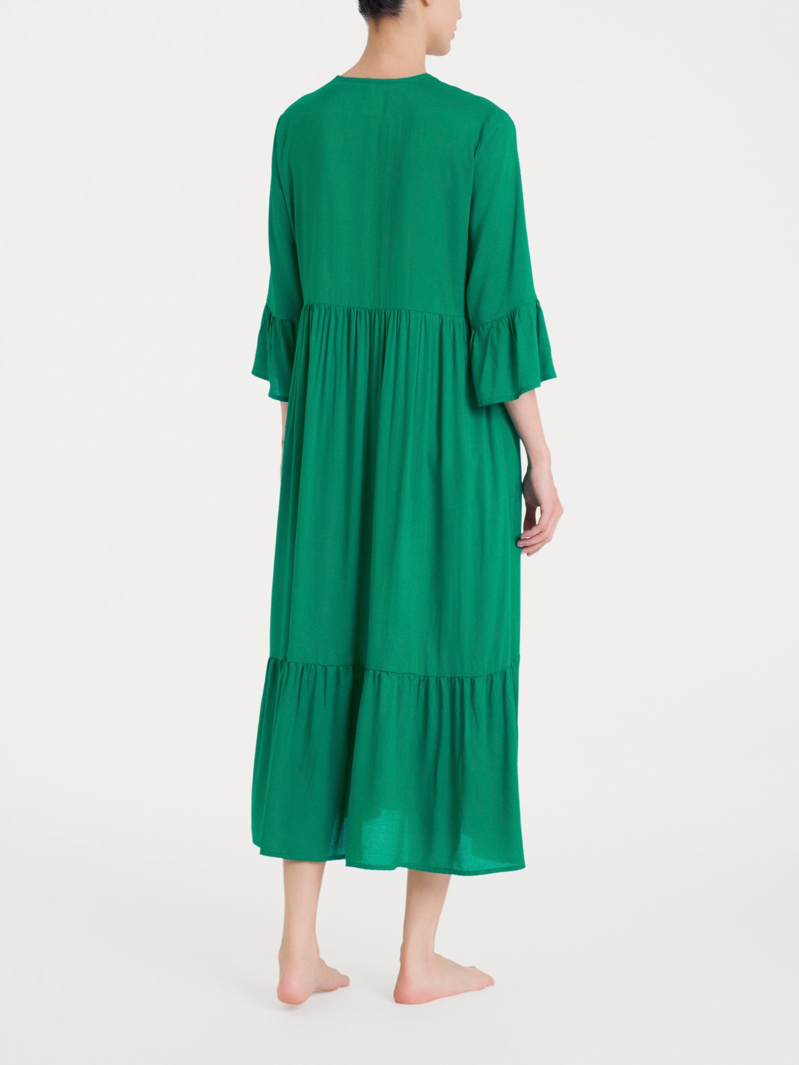 Ragno EcoSeta Abito Lungo Donna Bayou con Balze