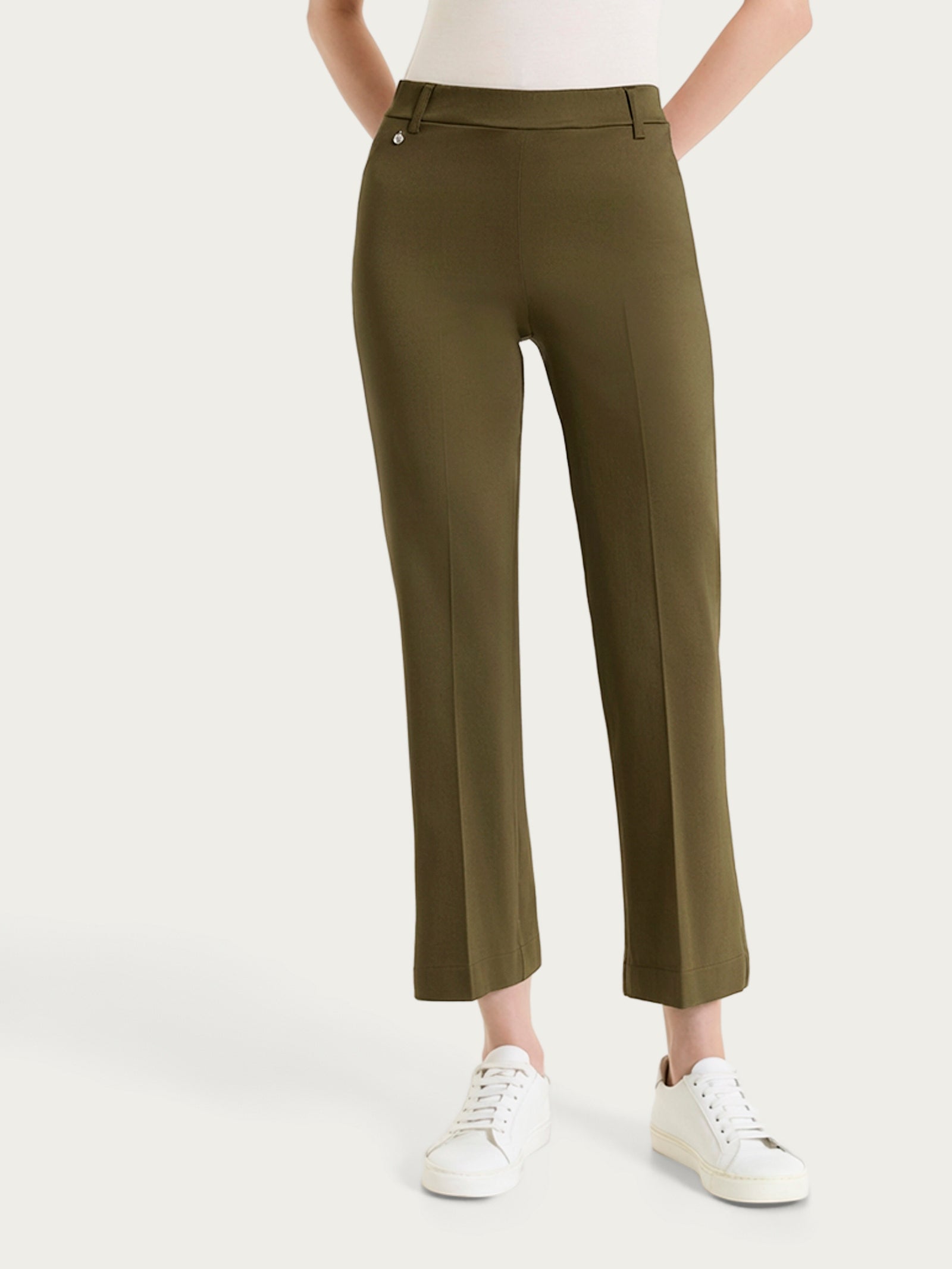 Ragno Satin Power pantalone flare alla caviglia Dark Olive