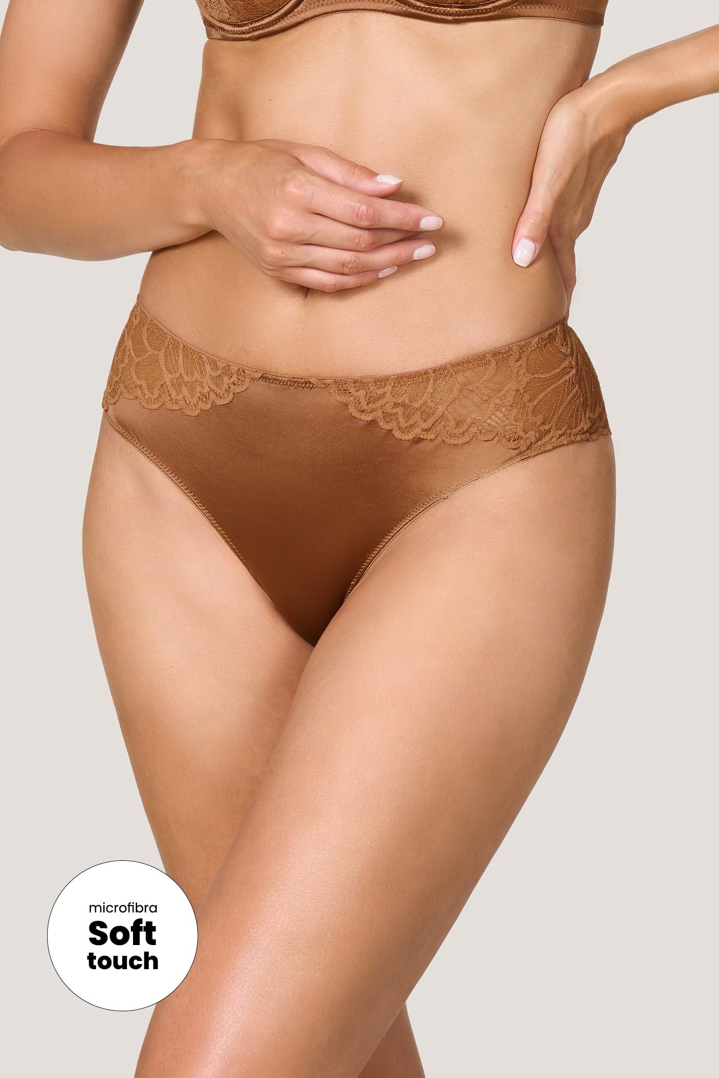 Goldenpoint Acanto Leaf slip fianco alto pizzo foliage cotone