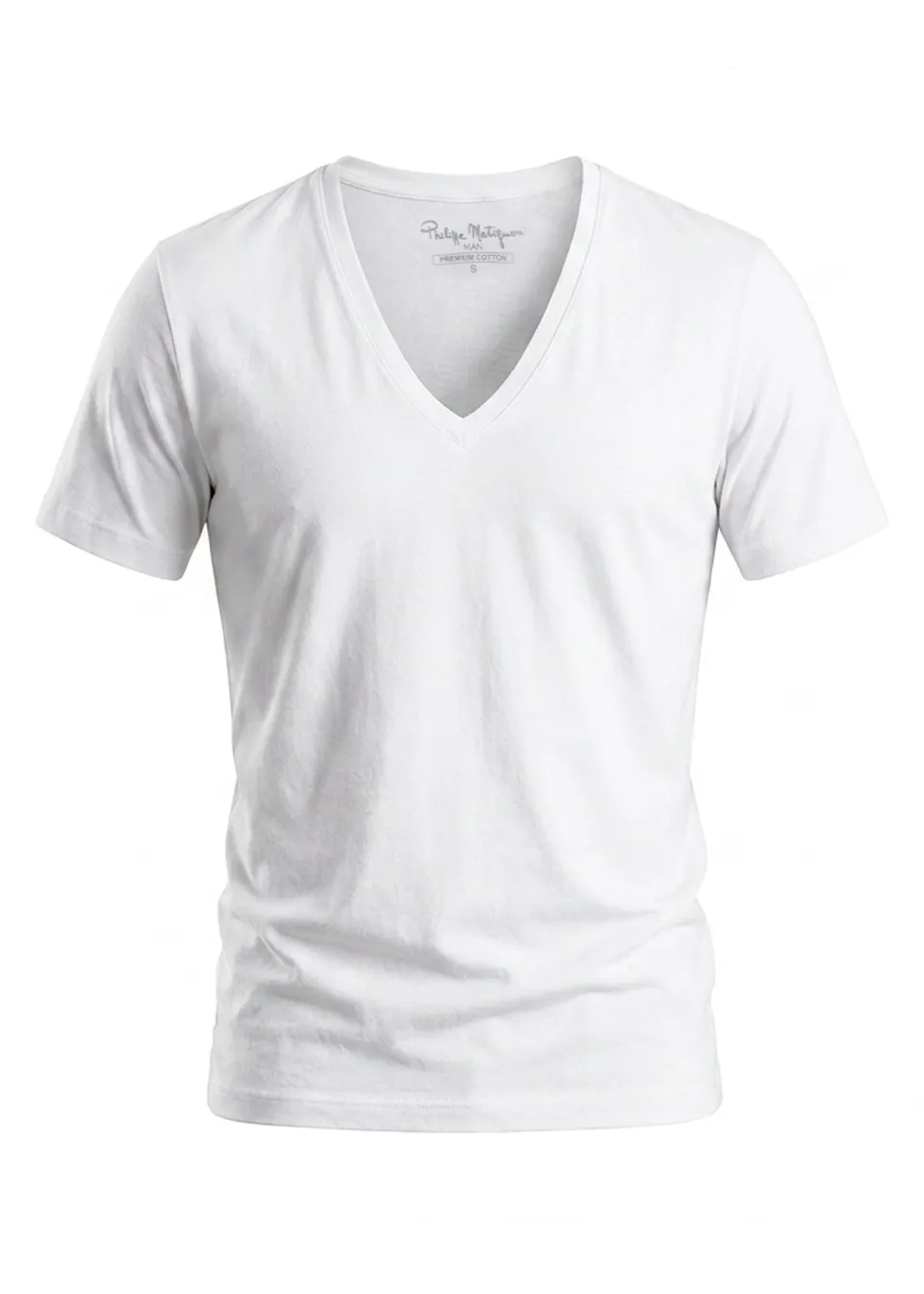 Philippe Matignon T-Shirt Uomo Scollo V Cotone