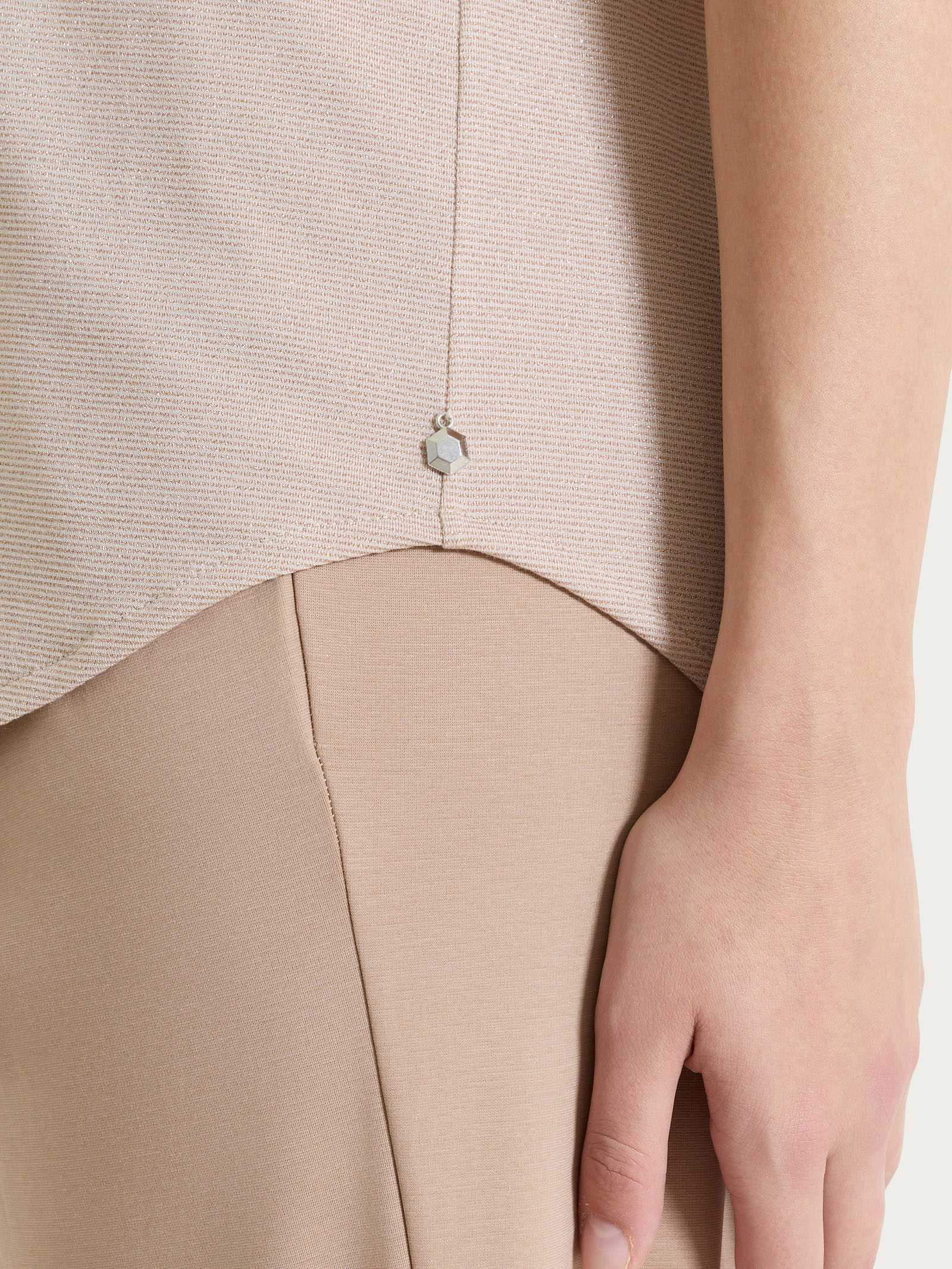 Ragno Summer Light Maglietta Kimono Almond Peach Righe Lurex