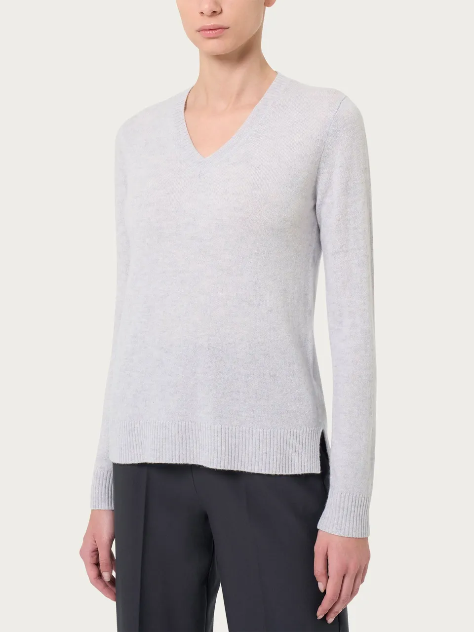 Ragno Cashmerino Scollo a V Maglia Donna Piuma Misto Lana