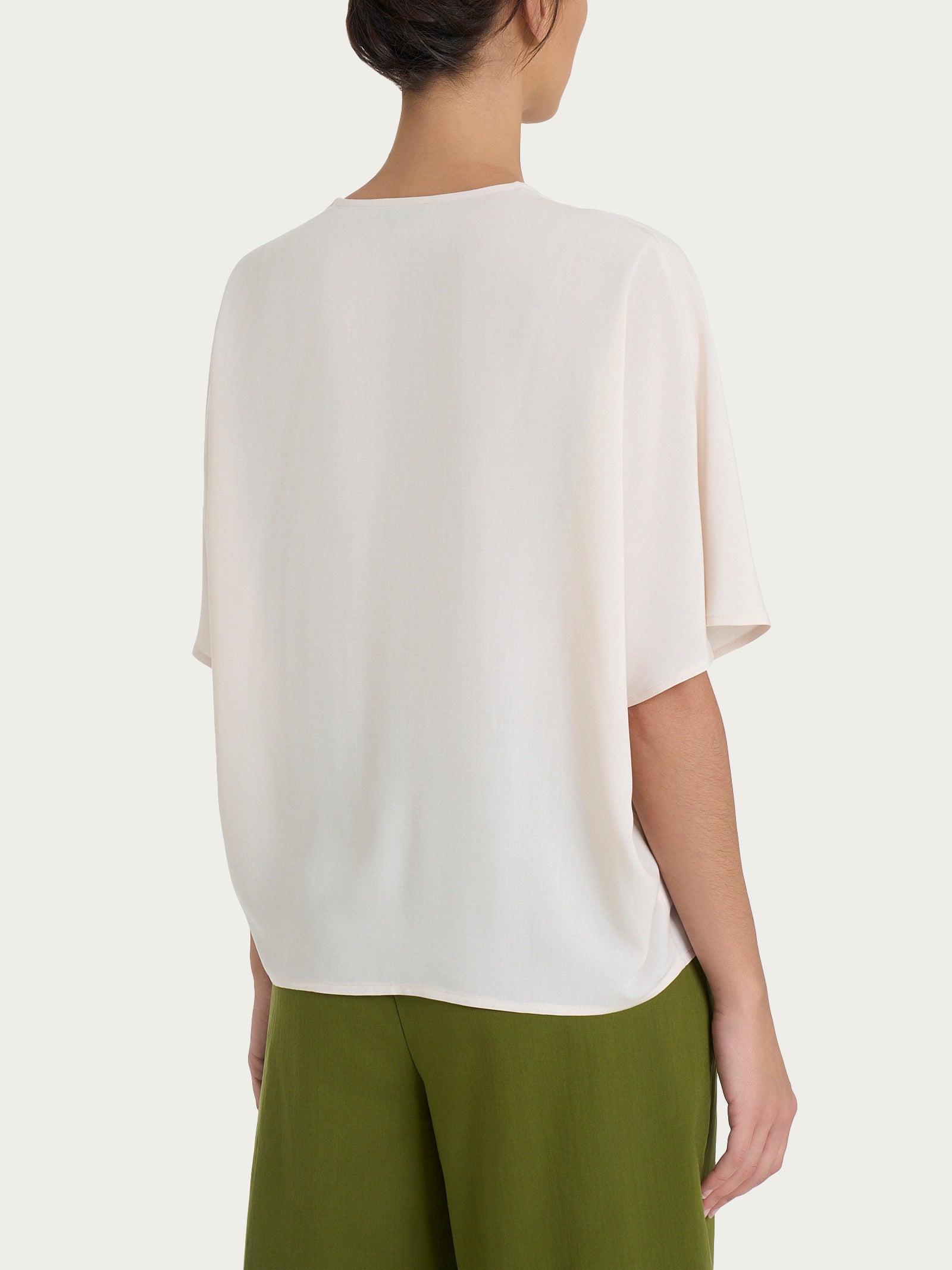 Ragno EcoSeta Blusa Scollo V Champignon Manica Gomito