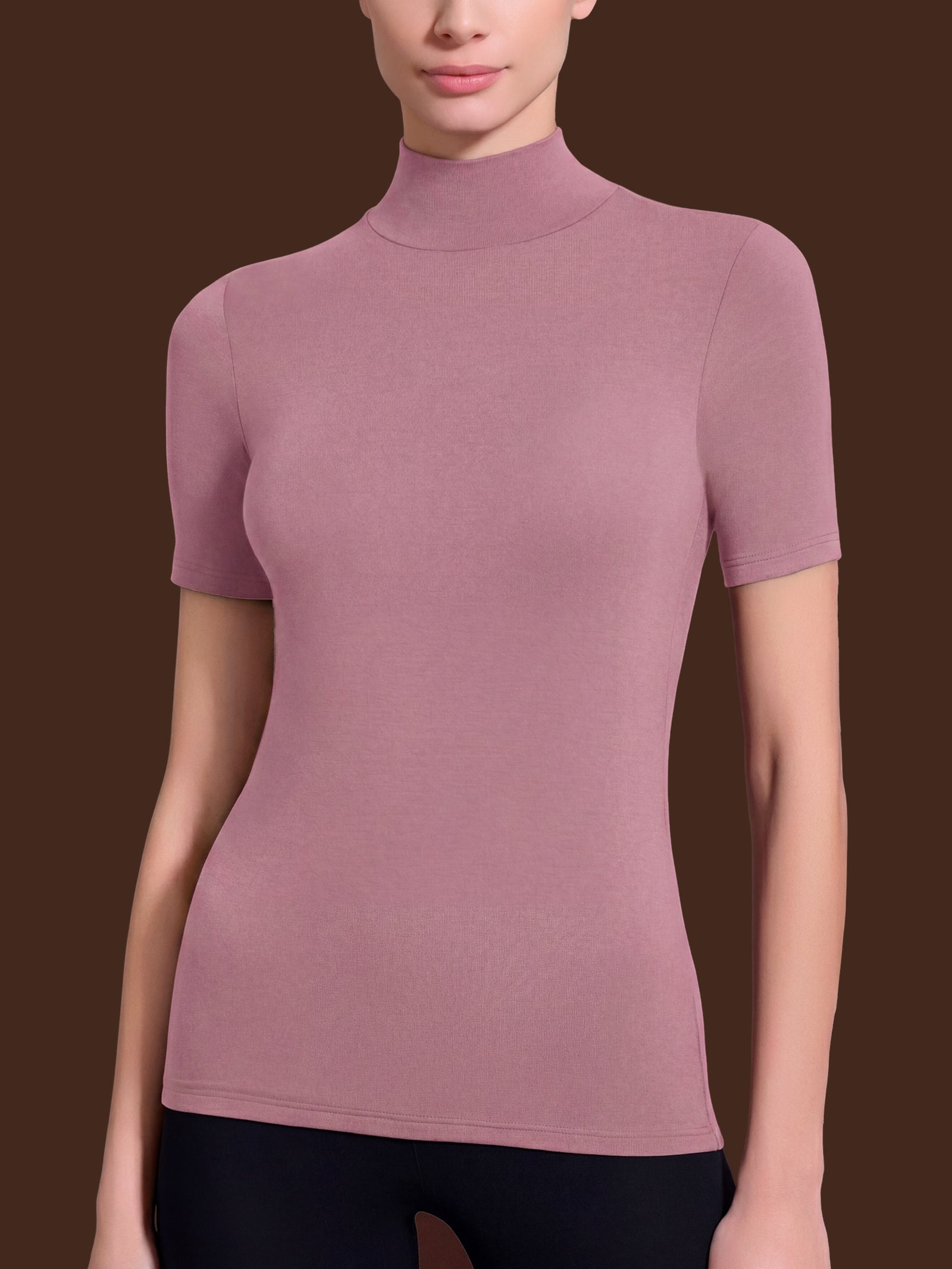 Ragno Eco Viscosa maglietta collo alto Lilas manica corta