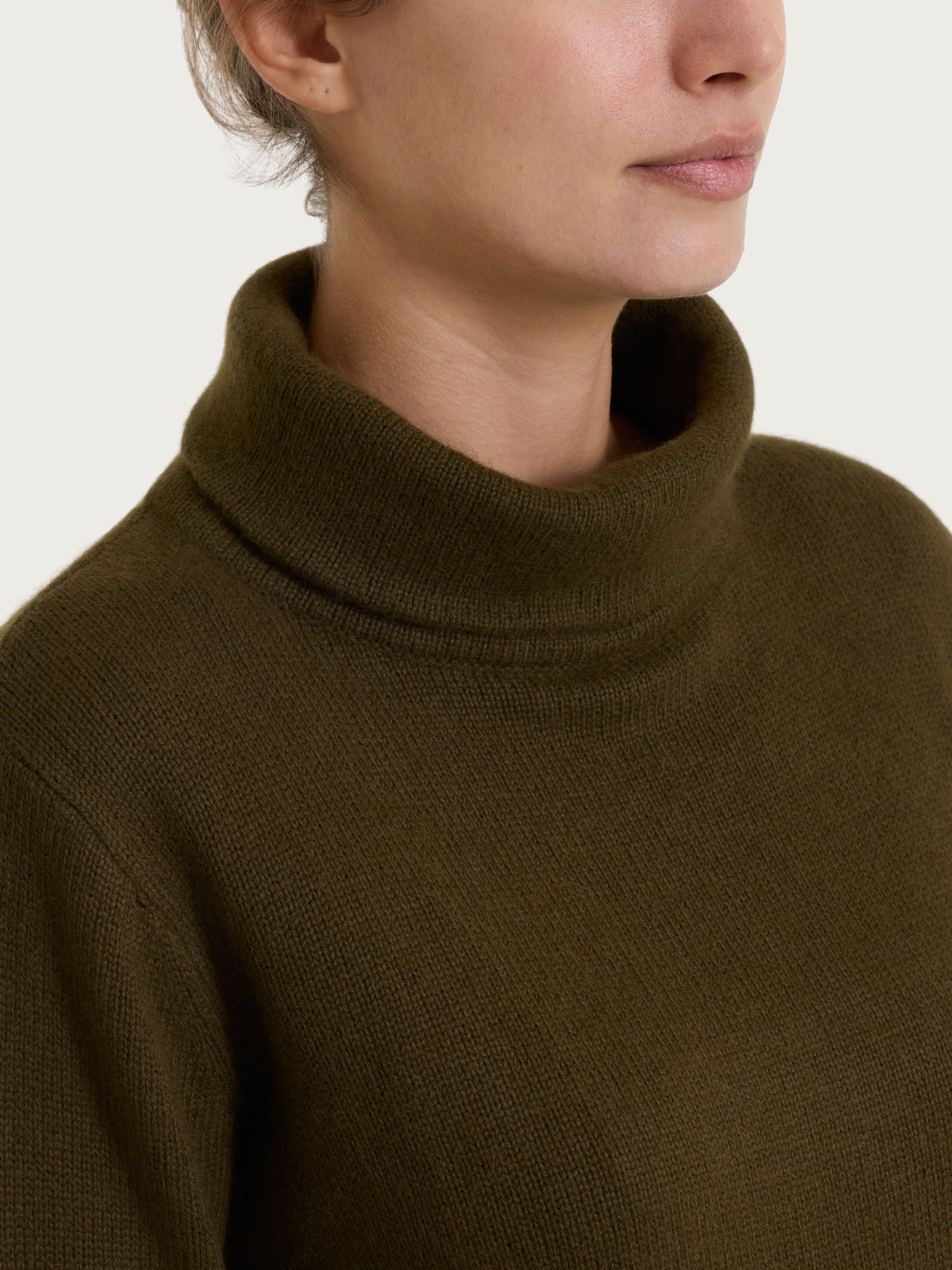 Ragno Natural Soft Maglia Collo Ciambella Dark Olive Boxy