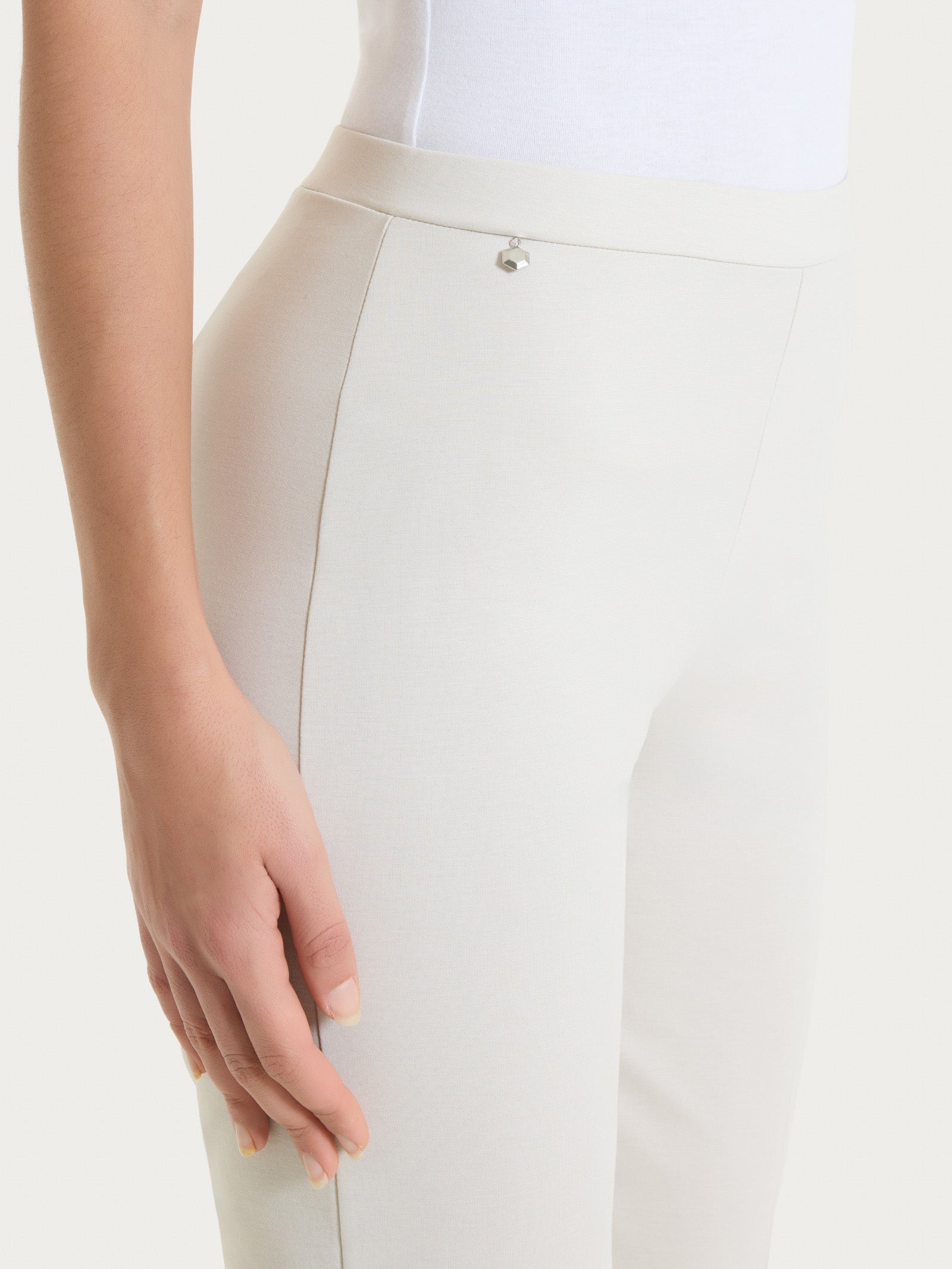 Ragno Compact Light pantalone capri Champignon con spacchi