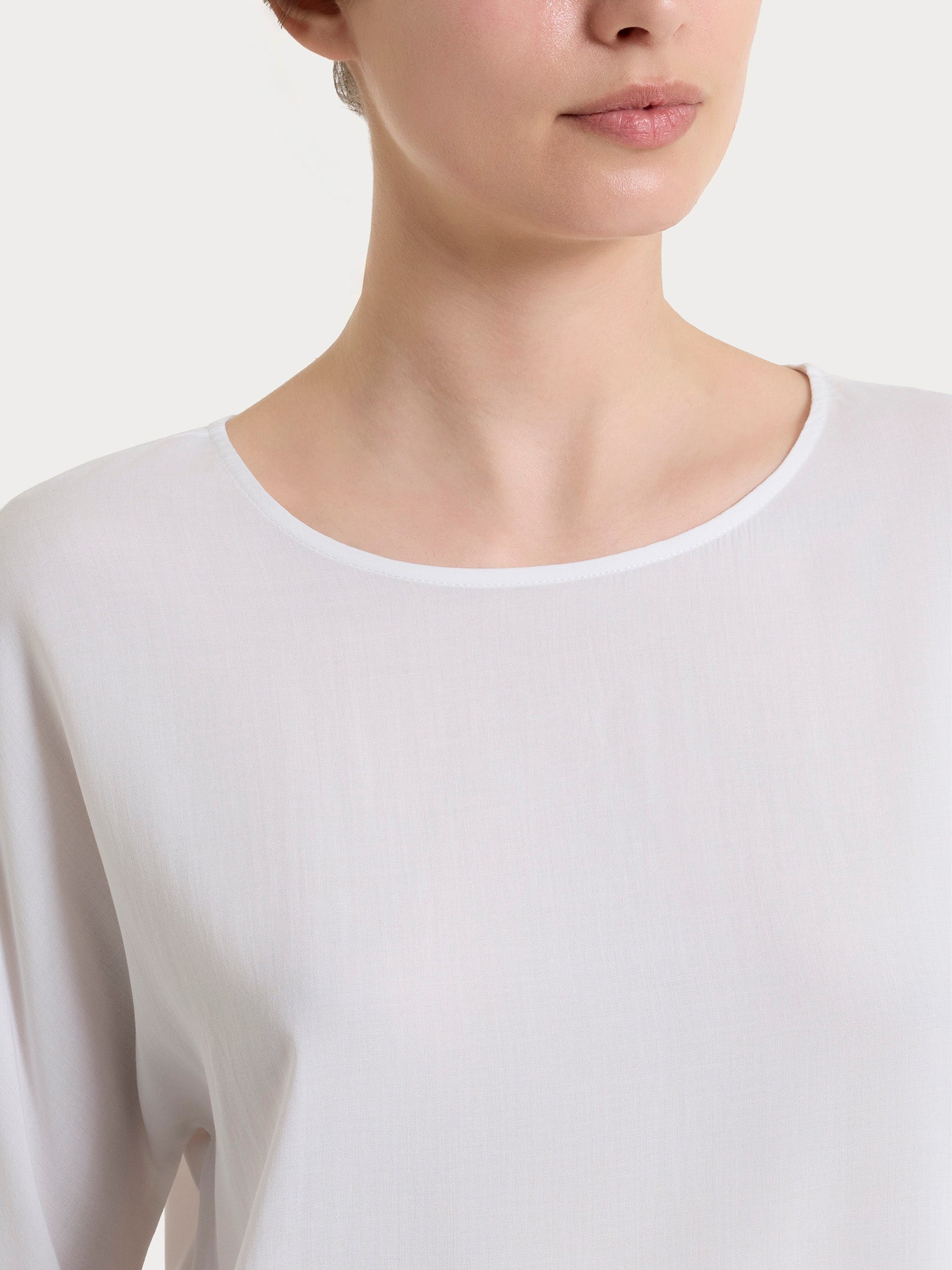 Ragno Voile Stretch blusa manica 3/4 Bianco viscosa