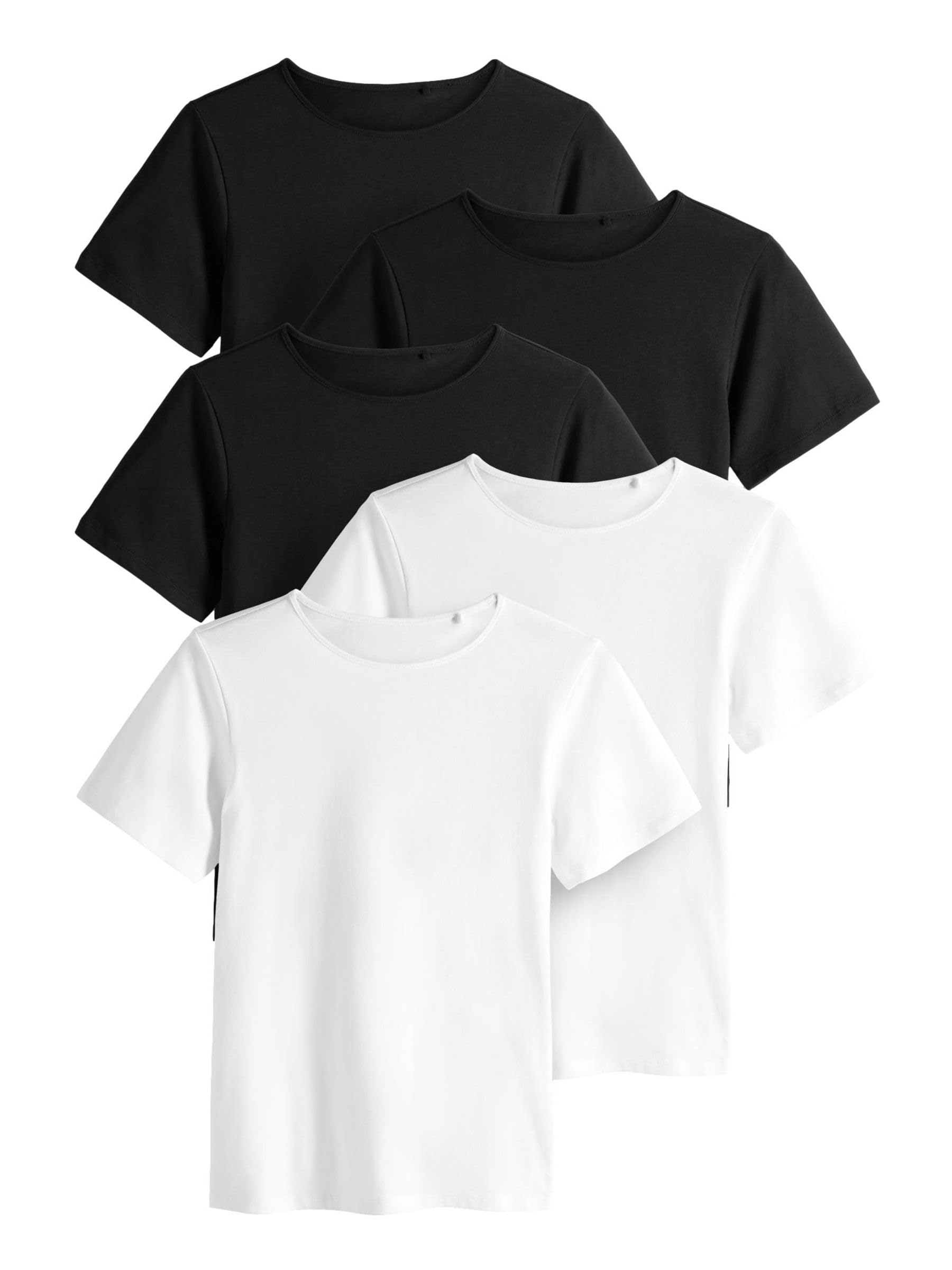Next The Set Girocollo Maglietta Donna Aderente 5 Pezzi