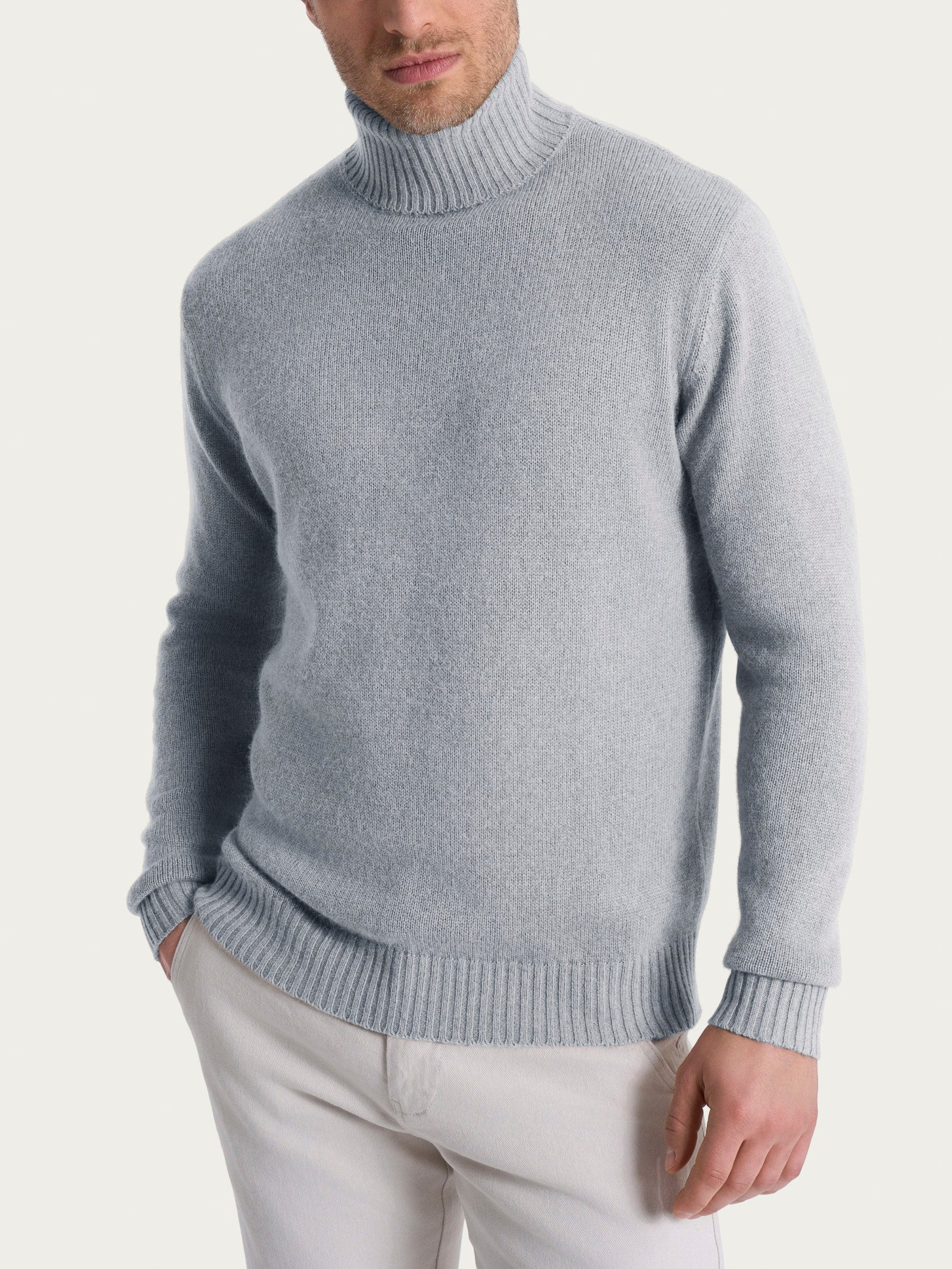 Ragno Natural Soft dolcevita uomo ghiaia misto viscosa