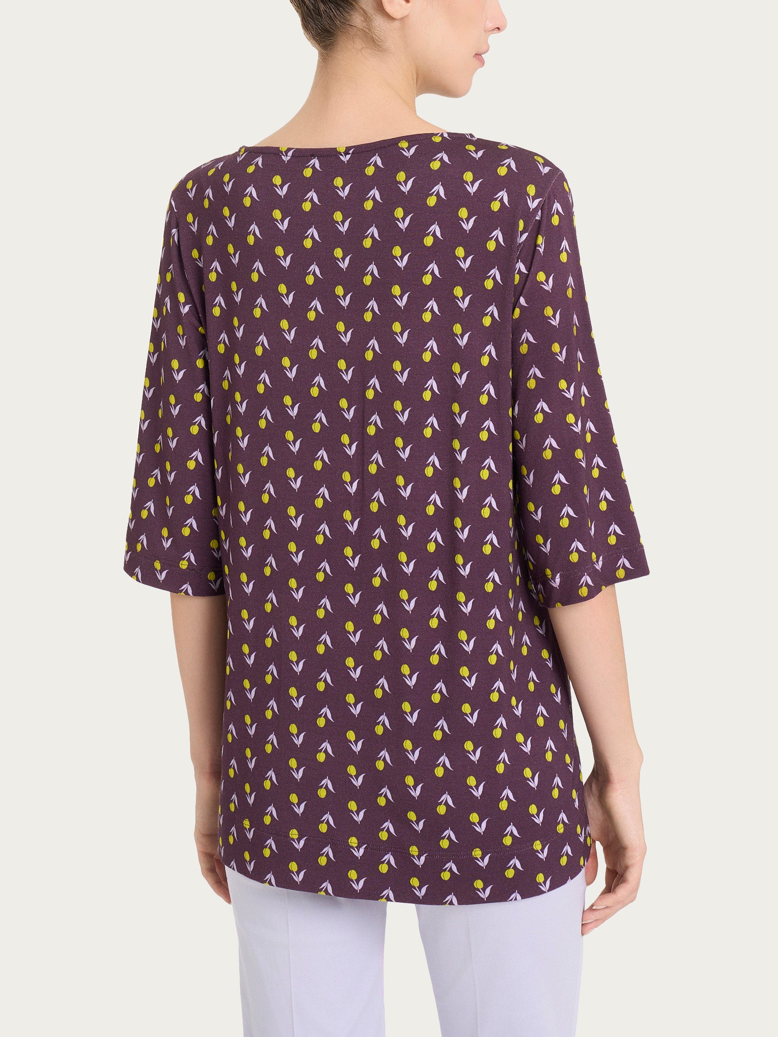 Ragno Viscosa Summer maglietta girocollo tulip plum perfect crêpe
