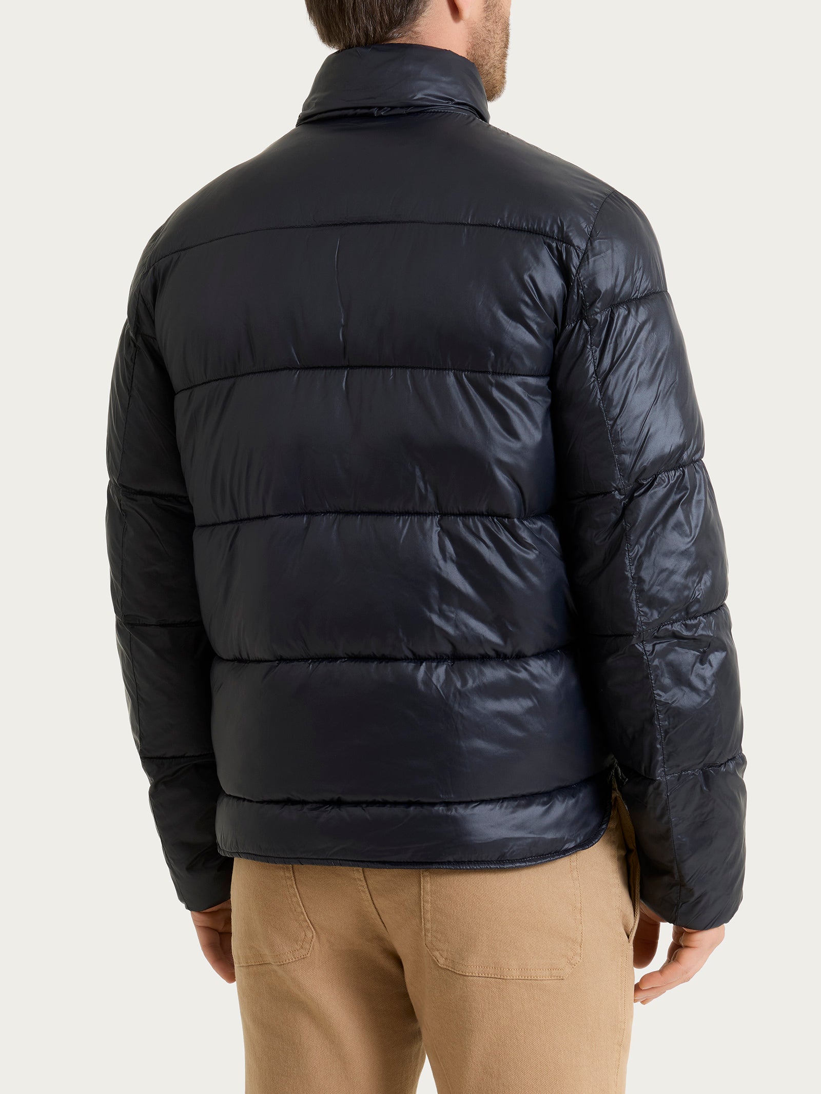 Ragno Vegan Down piumino corto shiny nero uomo