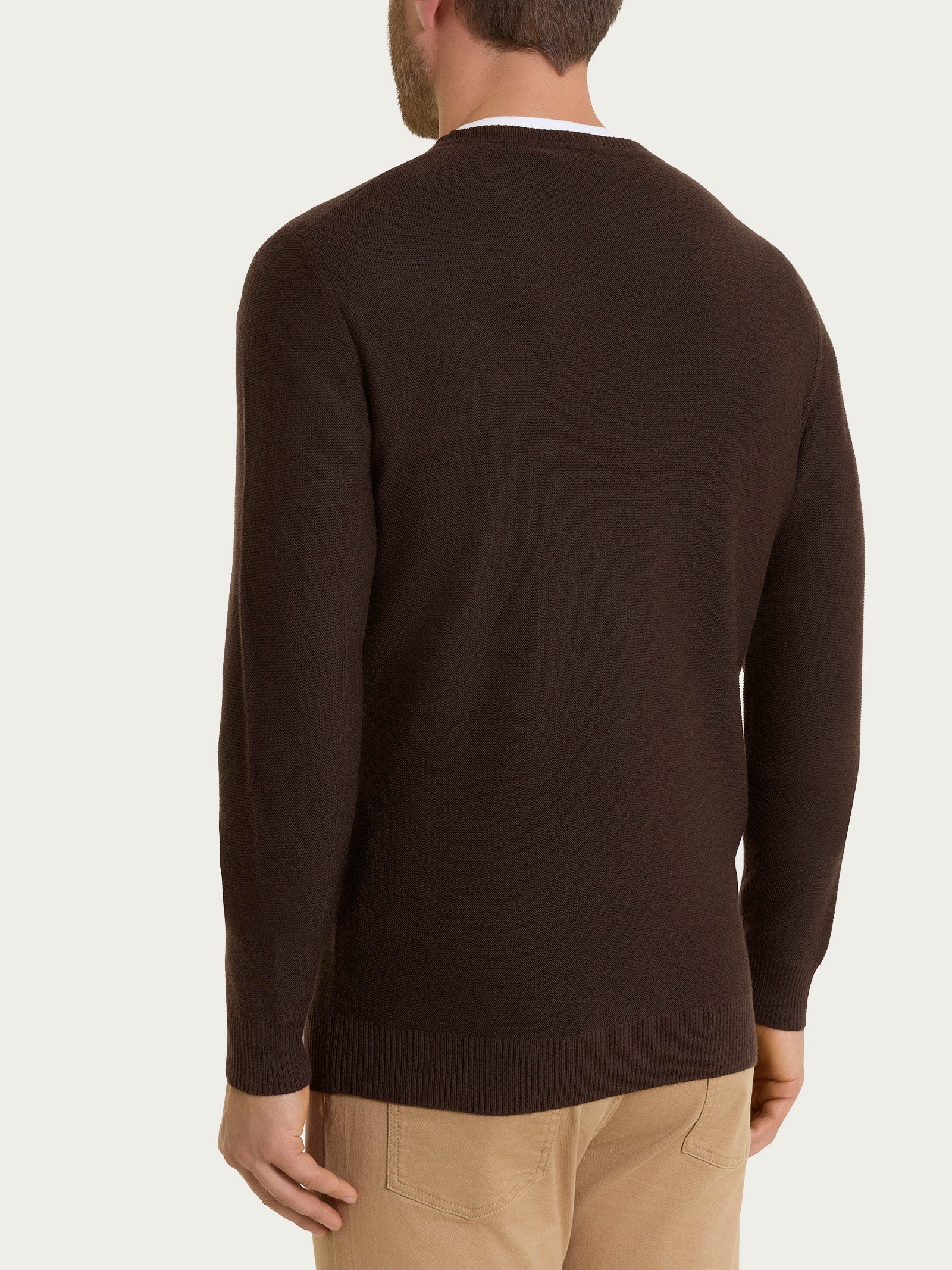 Ragno Merino Soft Pull girocollo punto links Chocolate