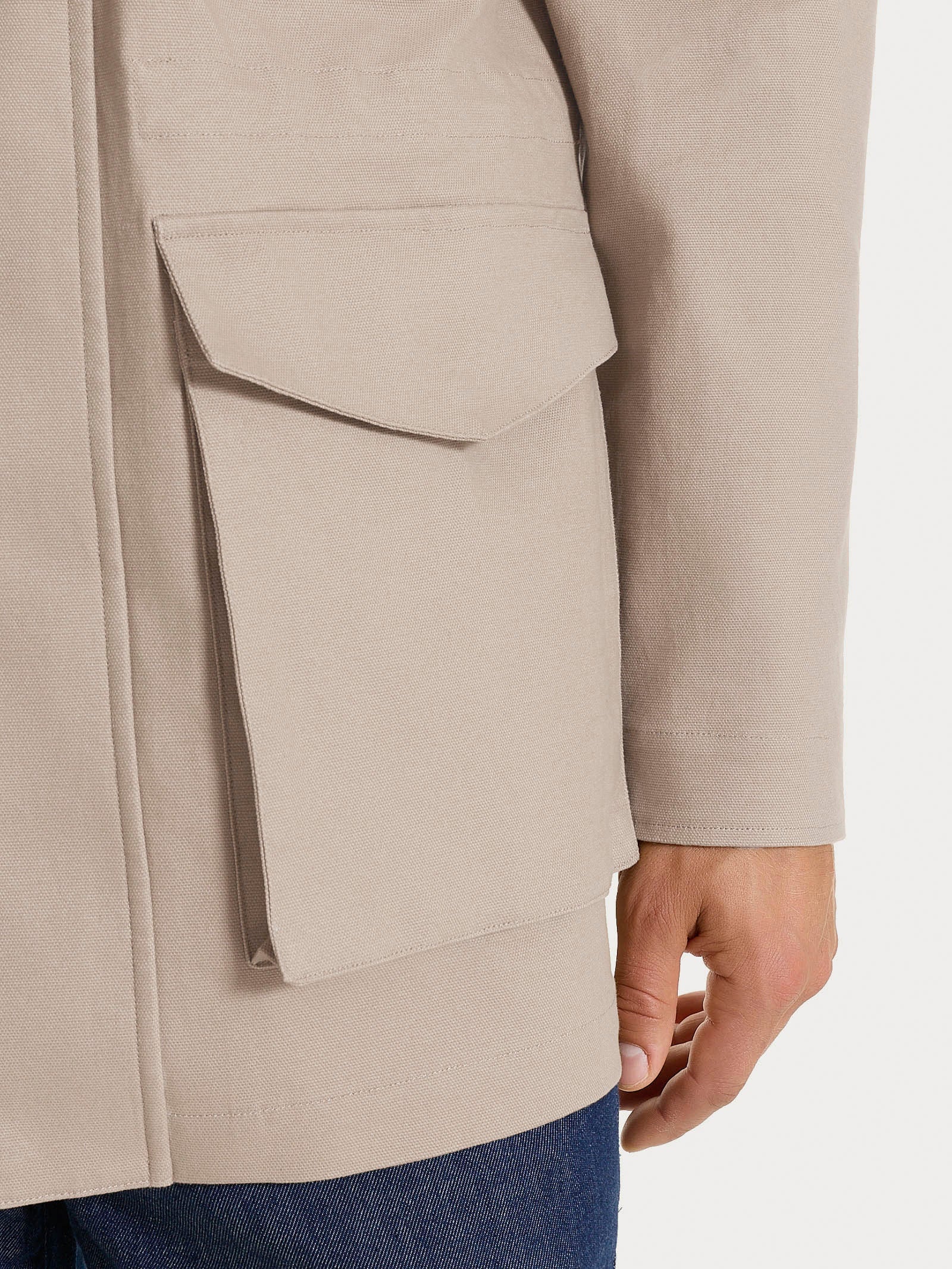 Ragno Canvas Stretch Cappotto con cappuccio String uomo