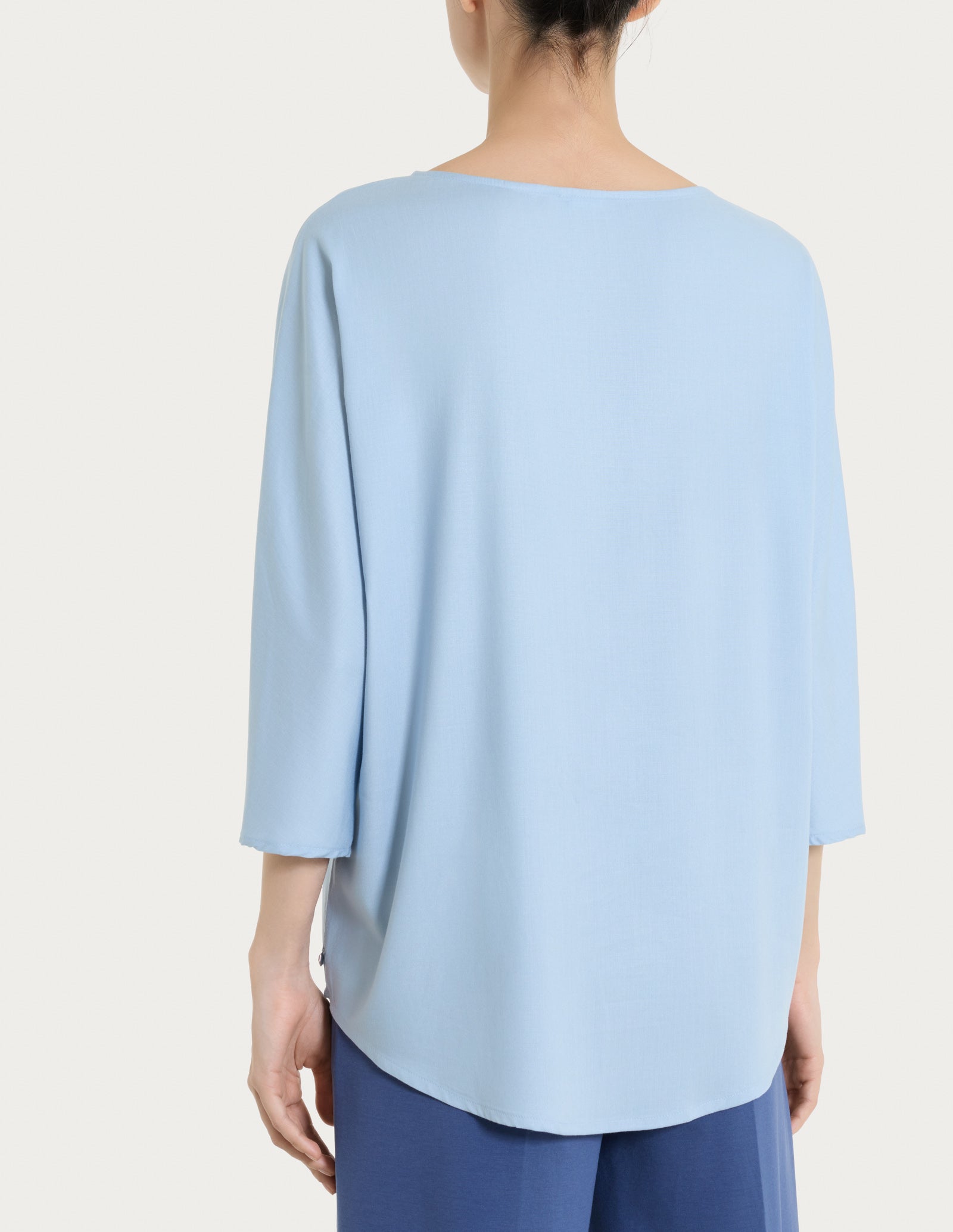 Ragno Voile Stretch blusa 3/4 dusty blue viscosa