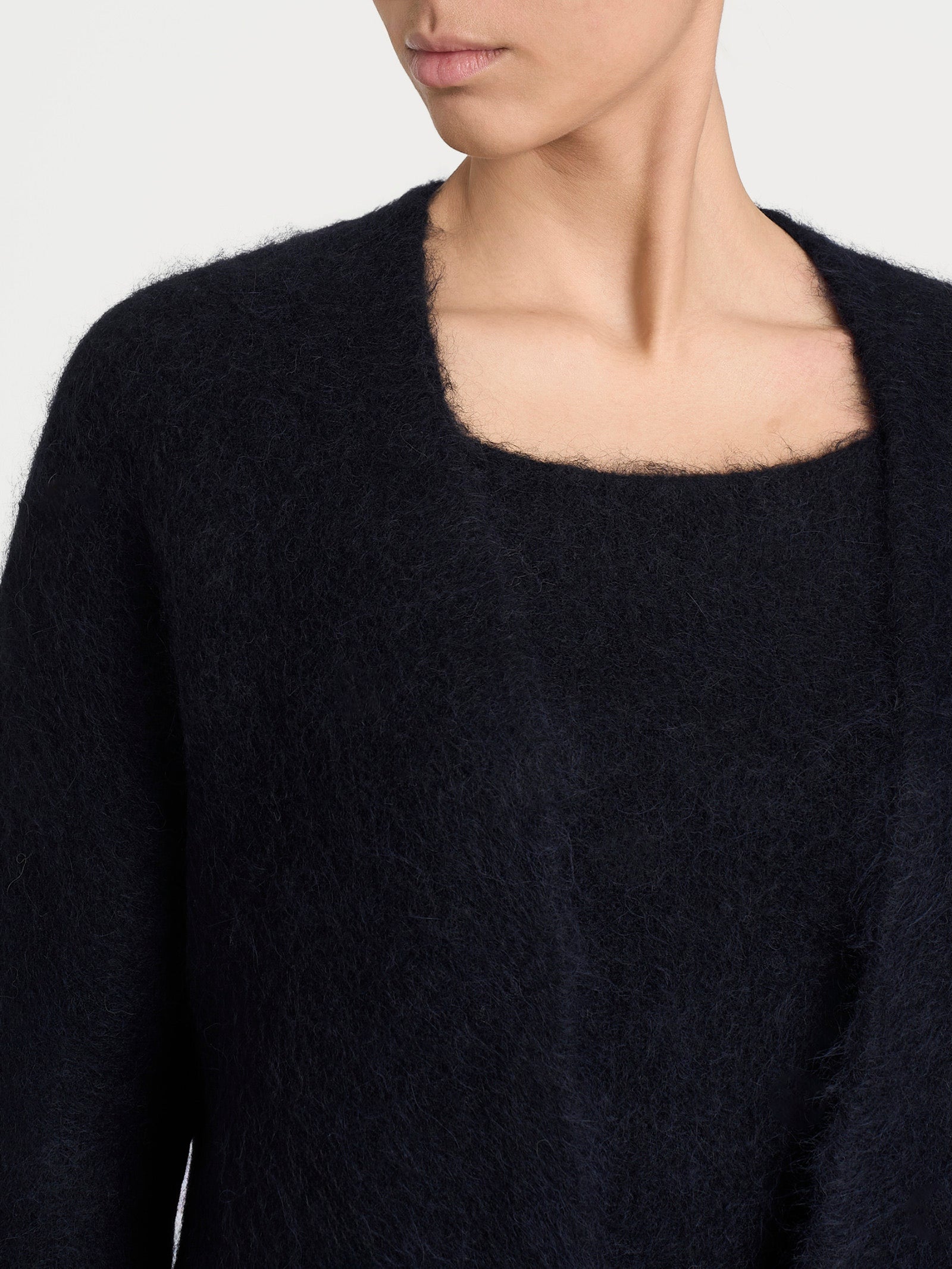 Ragno Cardigan aperto misto alpaca Nero