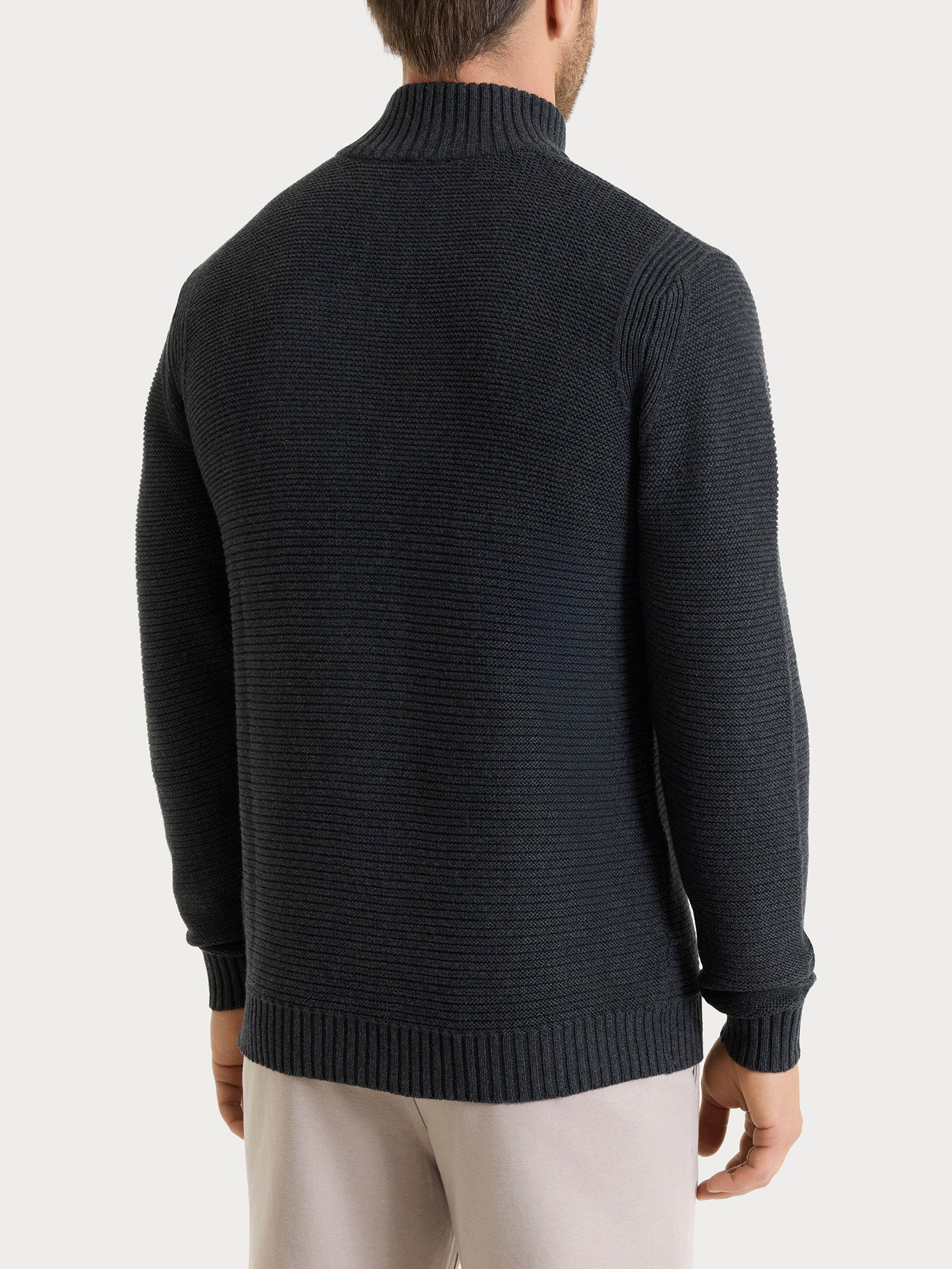 Ragno Winter Cotton lupetto con zip Nero Mel. cotone caldo