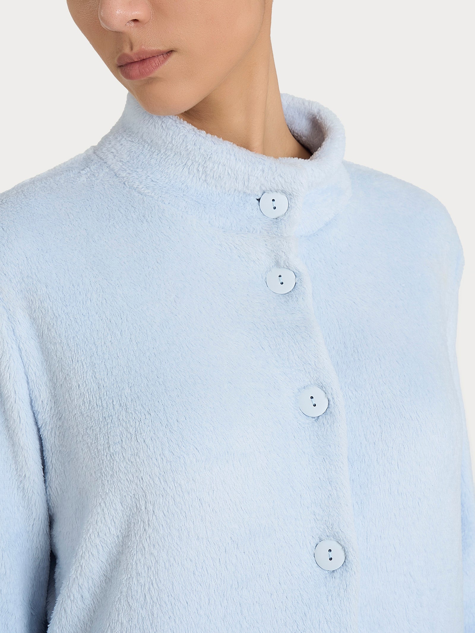 Ragno Polar Fleece pigiama lungo aperto Xenon Blue caldo invernale