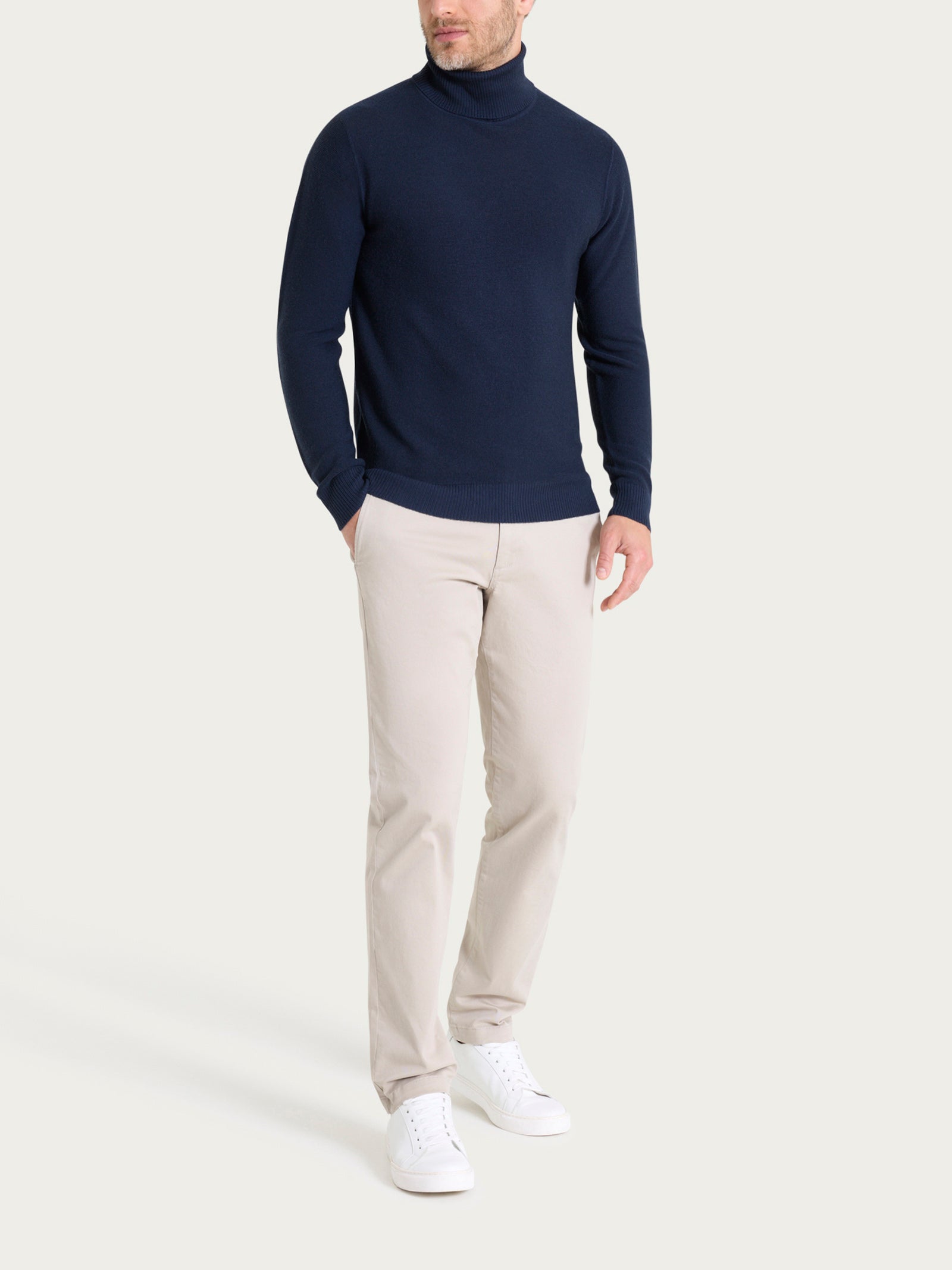 Ragno Merino Soft Dolcevita Punto Links dolcevita uomo blu Bleu lana