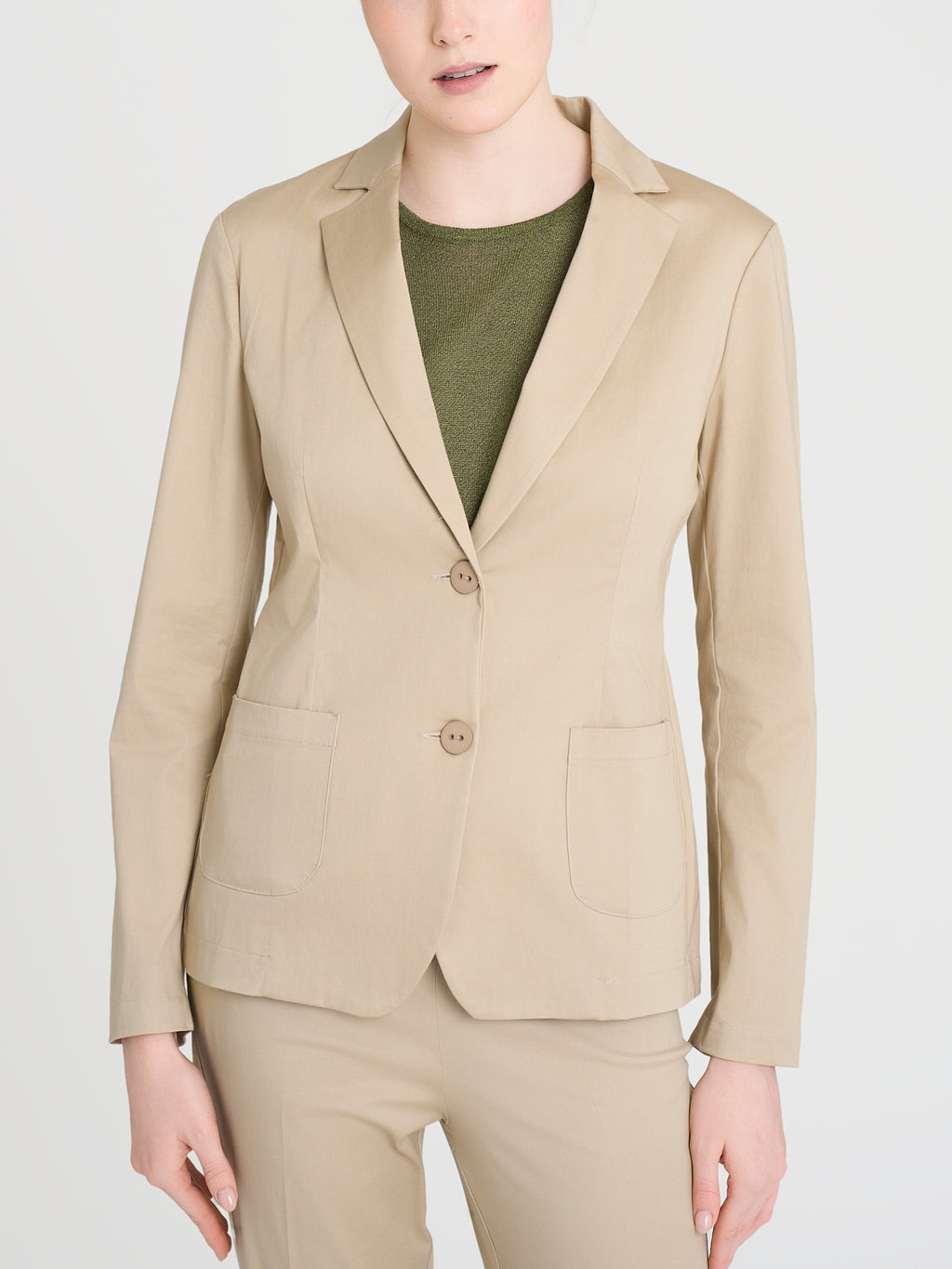 Ragno Satin Power blazer due bottoni panna cotone elasticizzato