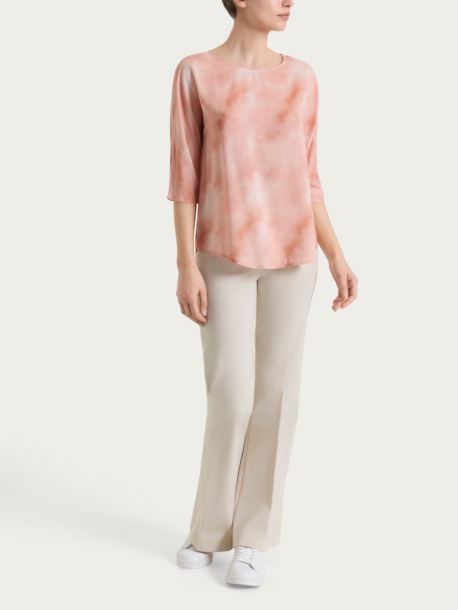 Ragno EcoSeta Blusa Kimono Viscosa Fantasia Rosa