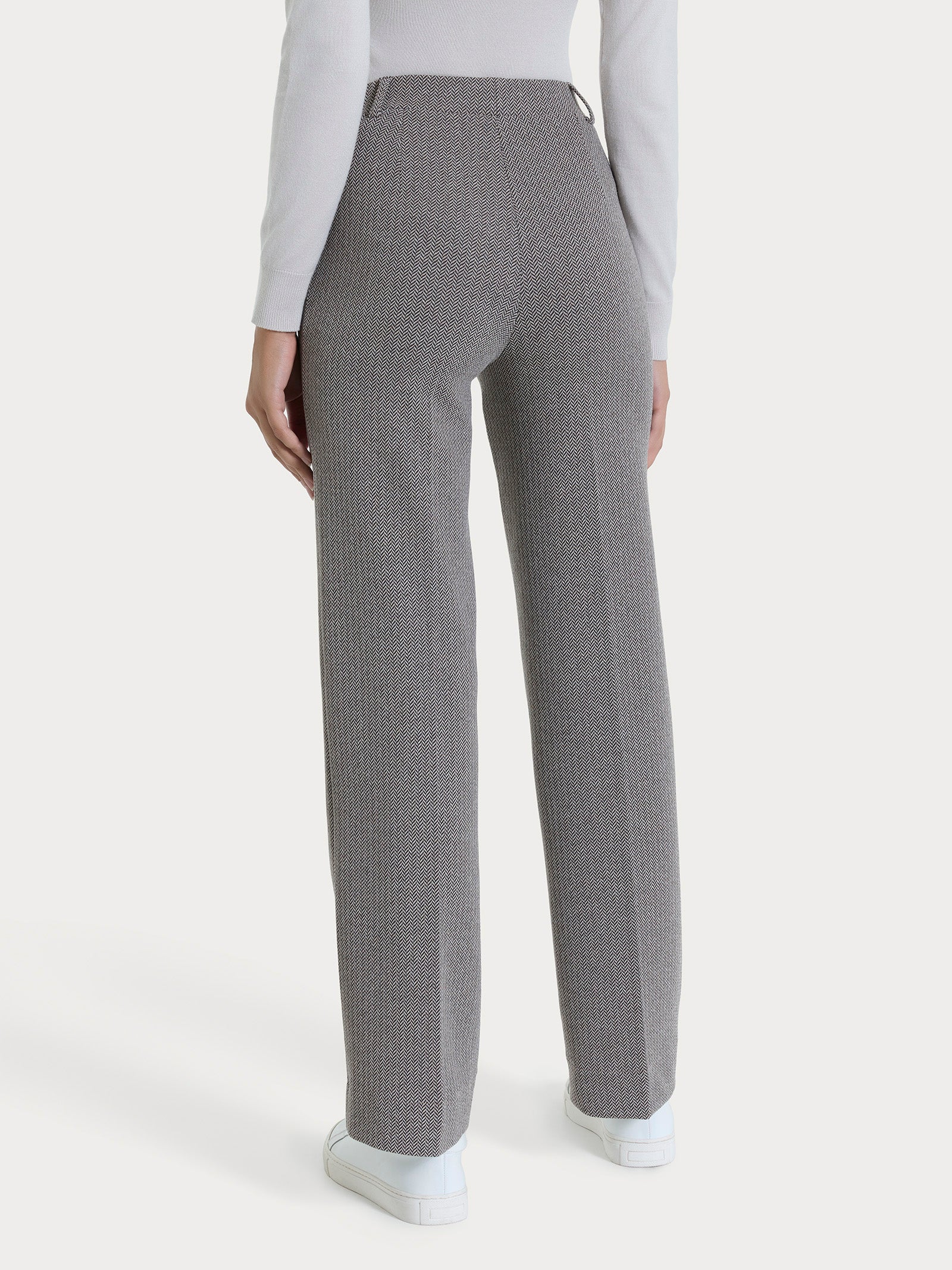 Ragno Pret-a-Porter Pantalone Ampio Chocolate spina pesce