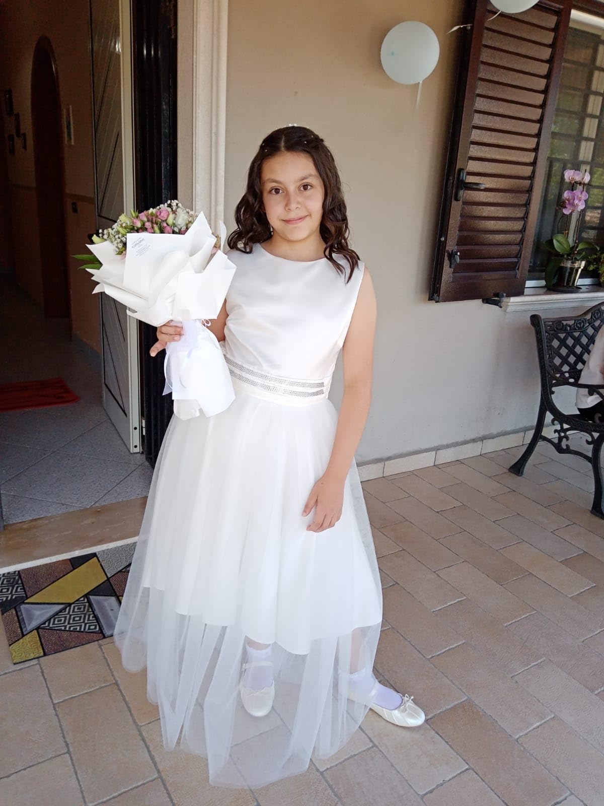 Next Abito Damigella Bambina Midi Tulle con Fiocco