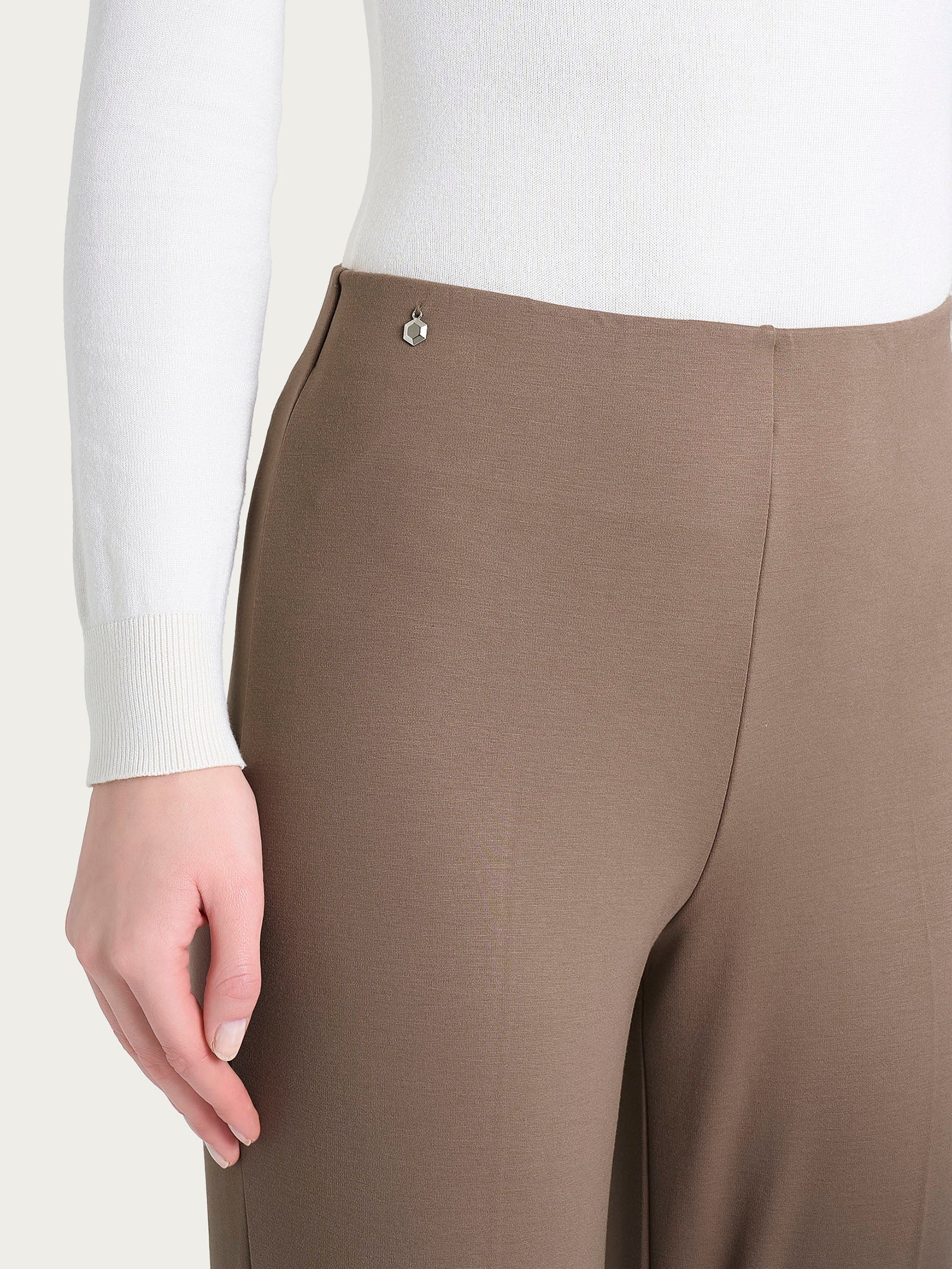 Ragno Cashmere Compact Pantalone Sigaretta Pine Bark skinny