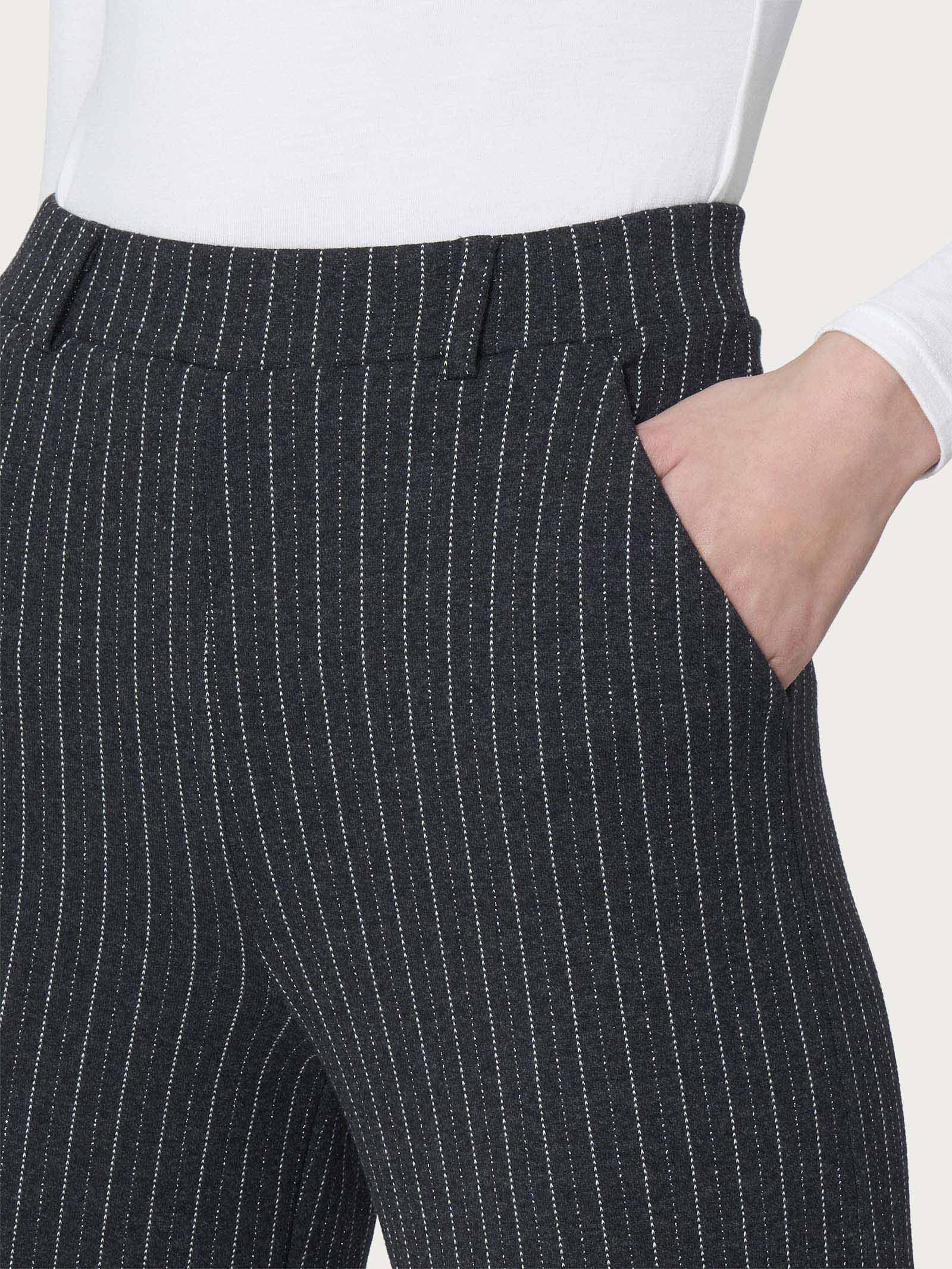 Ragno Compact The Wide Leg pantalone palazzo nero lurex