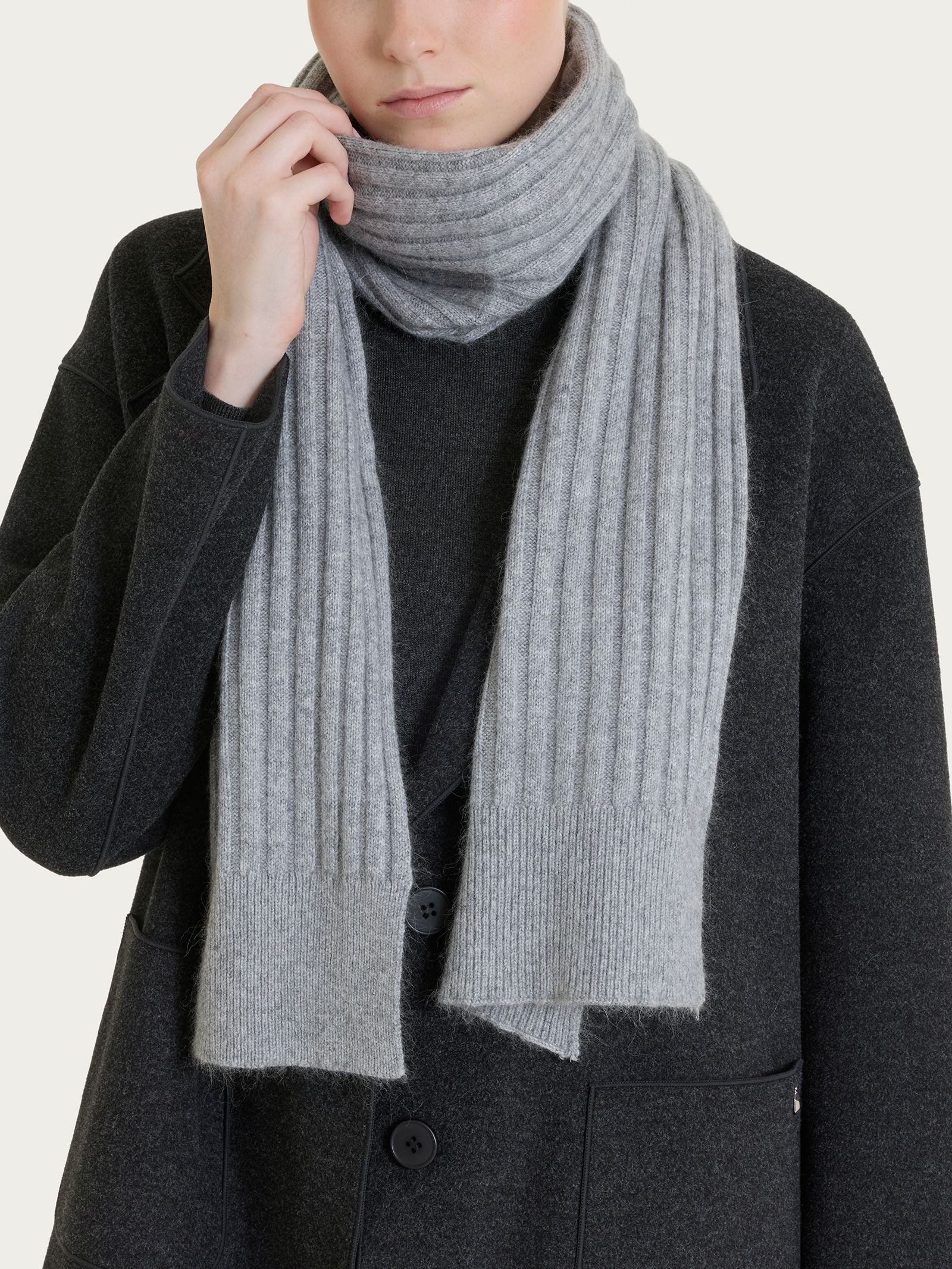 Ragno Comfort sciarpa unisex Natural Soft Ghiaia Mel. calda