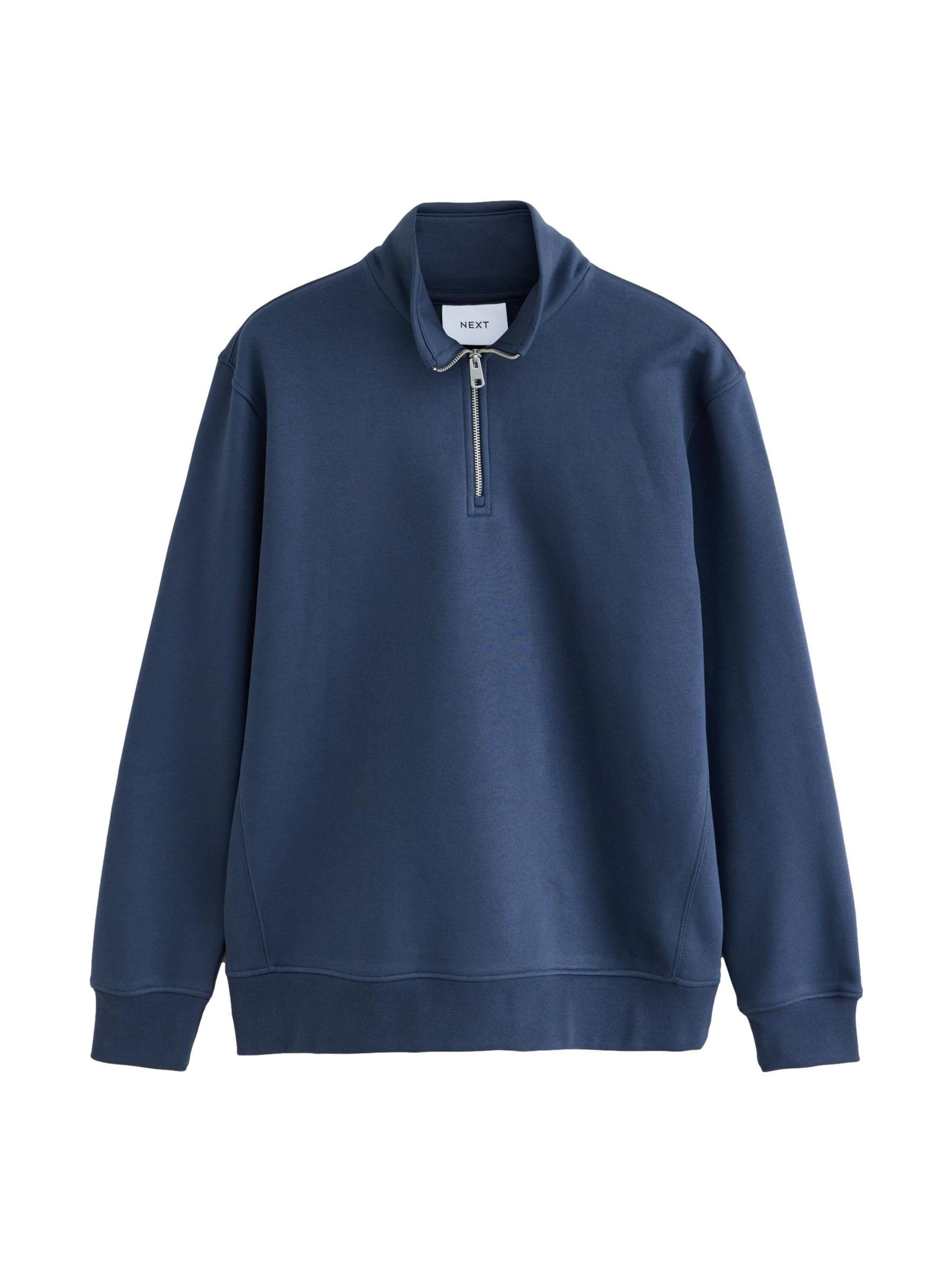 Next felpa uomo zip corta jersey misto cotone taglia L
