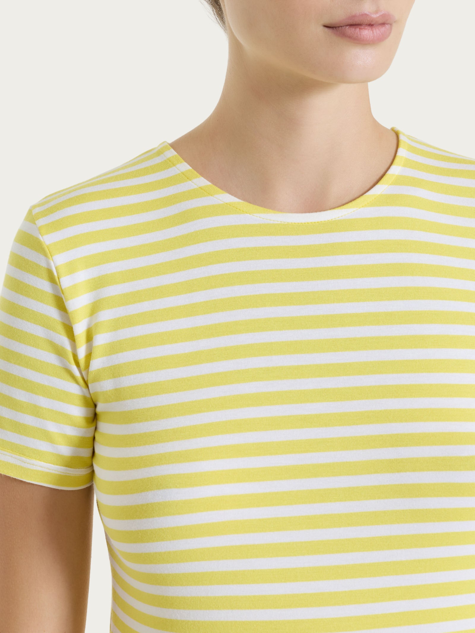 Ragno Viscosa Summer Maglietta Rigata Acacia Skinny