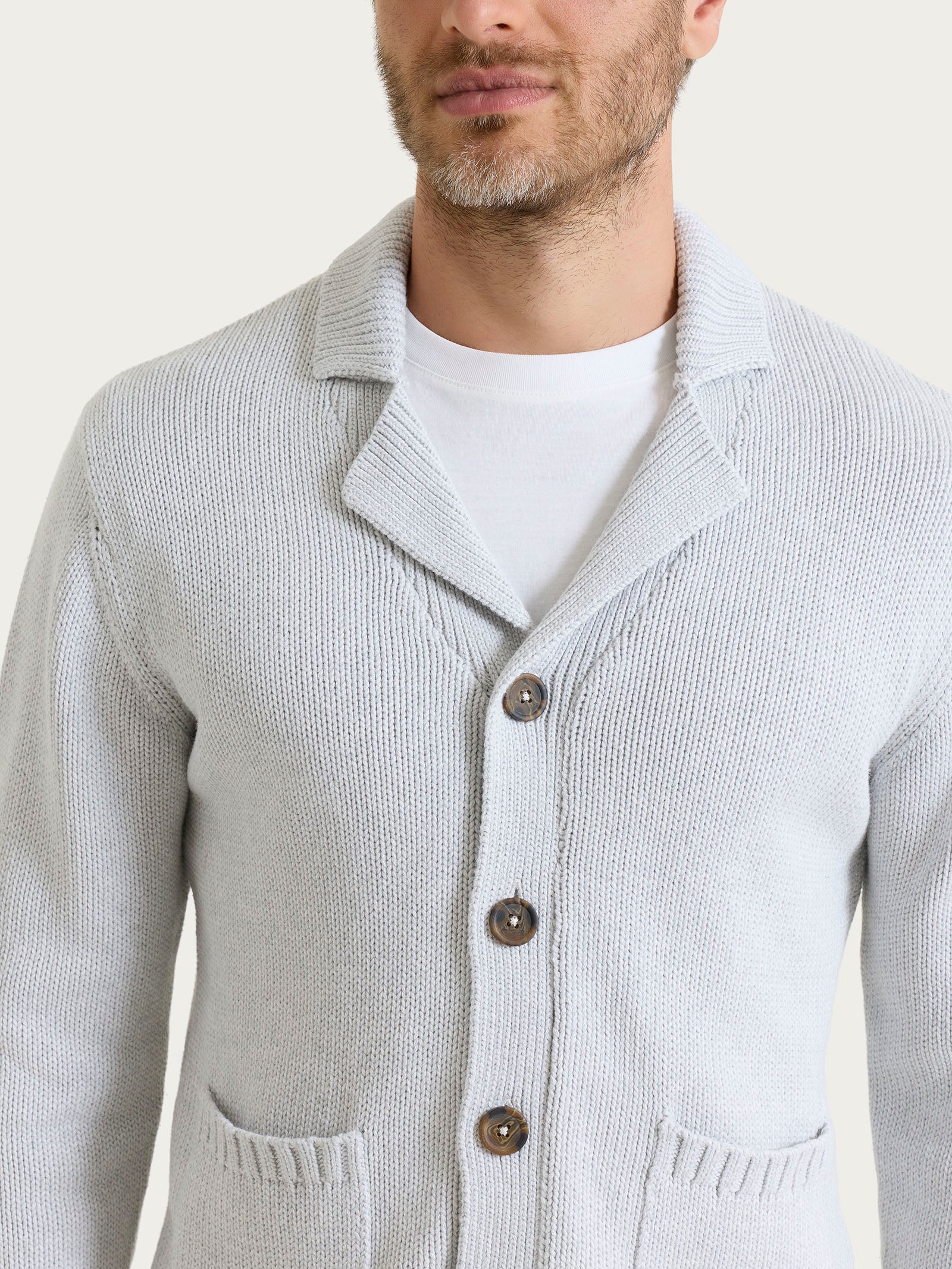 Ragno Winter Cotton cardigan uomo Dawn Blue cotone