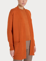 Ragno Four Seasons cardigan lungo viscosa ruggine