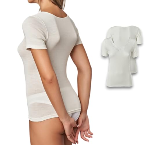 Lady C maglia donna manica corta misto lana 3 pezzi