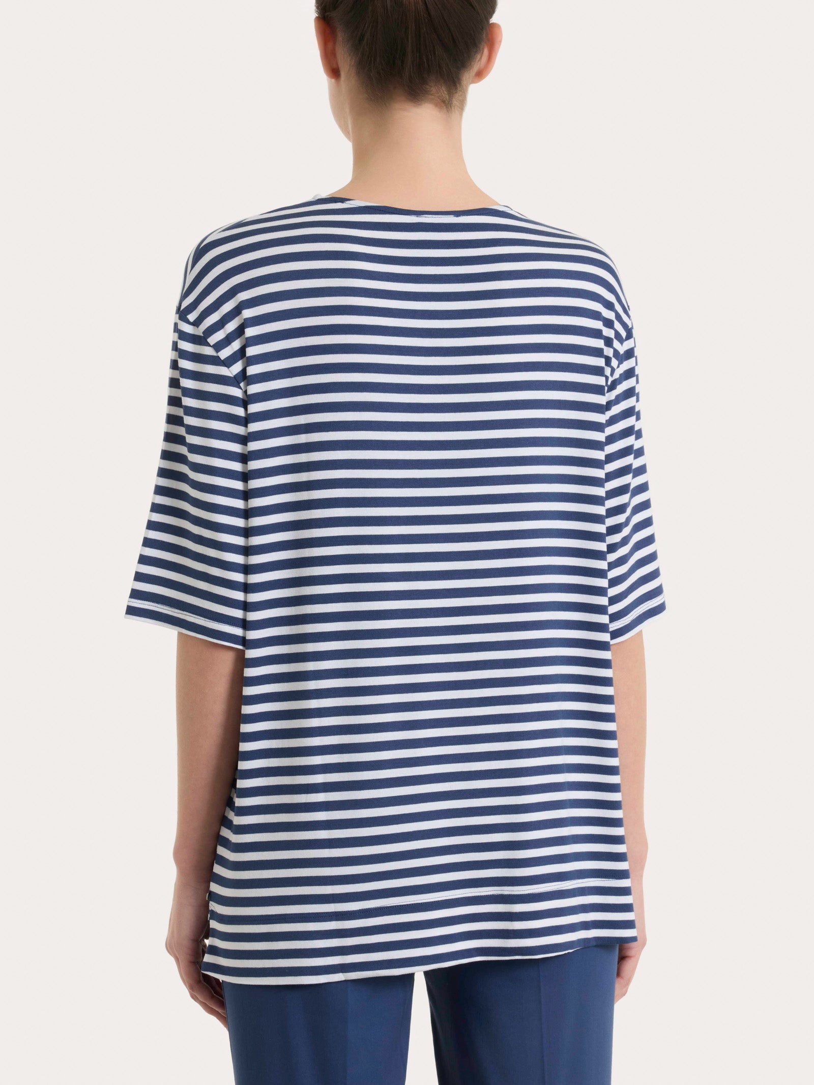 Ragno Viscosa Summer Maglietta boxy righe Oceana fresca