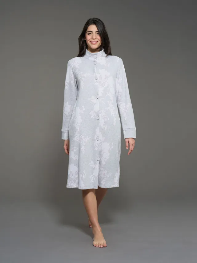Ragno Cotton Eco Pile Vestaglia Donna Vapore Melange Floreale