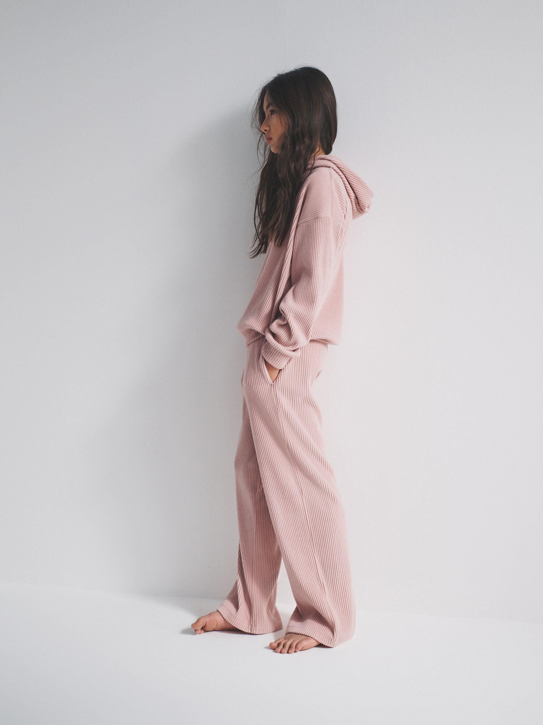 The Set completo felpa coste cappuccio bambina jogging