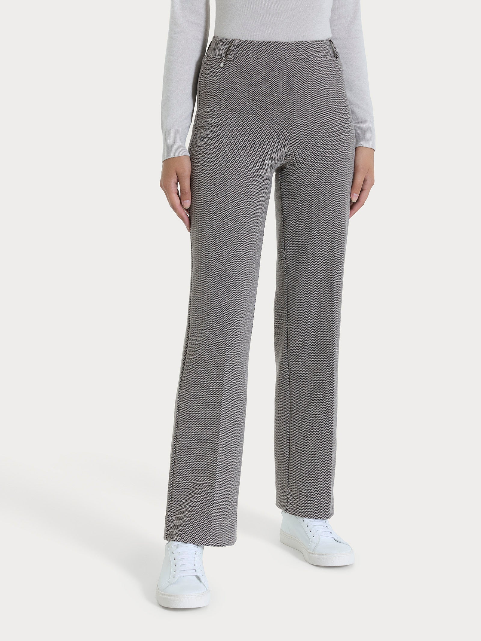 Ragno Pret-a-Porter Pantalone Ampio Chocolate spina pesce