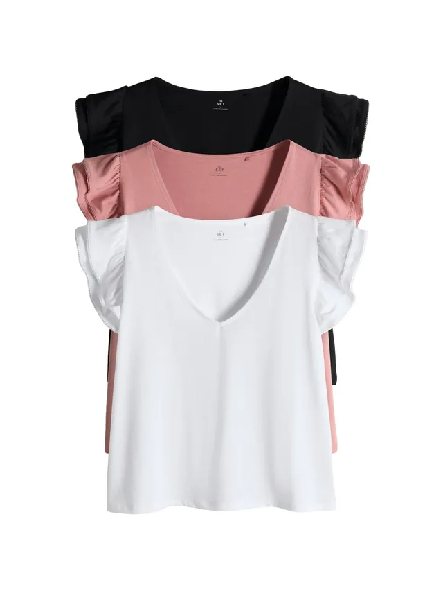 Geo Next The Set T-shirt scollo a V donna 3 pezzi XS volant