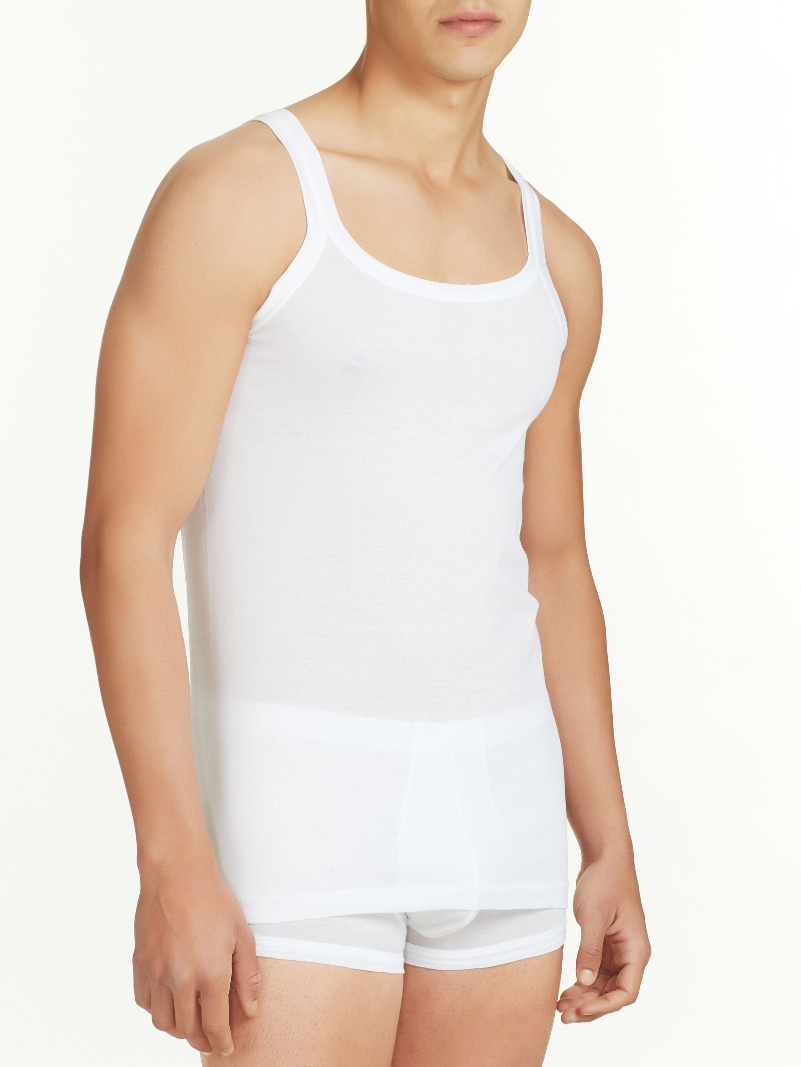 Ragno Silkotton Canottiera Spalla Stretta Bianco Cotone