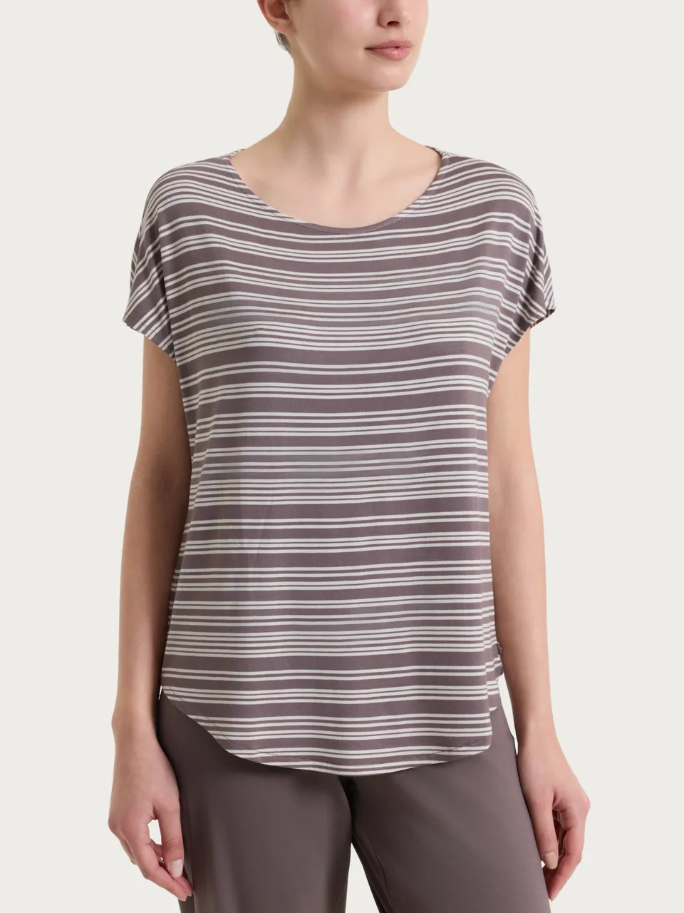 Ragno Viscosa Summer maglietta righe donna plum truffle