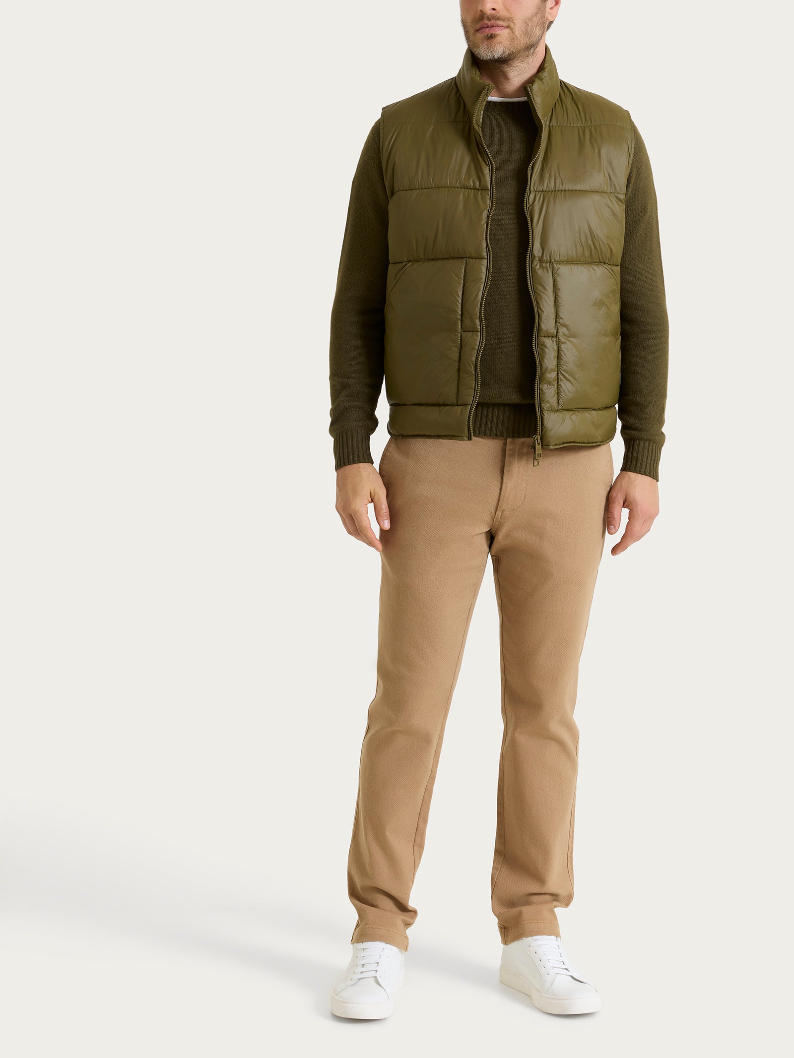 Ragno Vegan Wool piumino smanicato uomo verde oliva