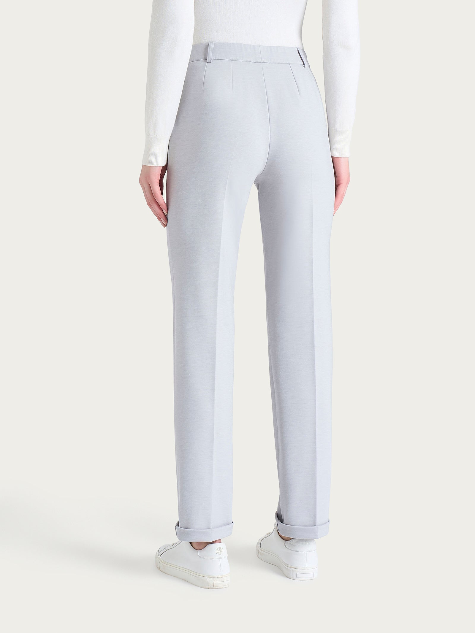 Ragno Cashmere Compact Pantalone dritto Ghiaia Mel.