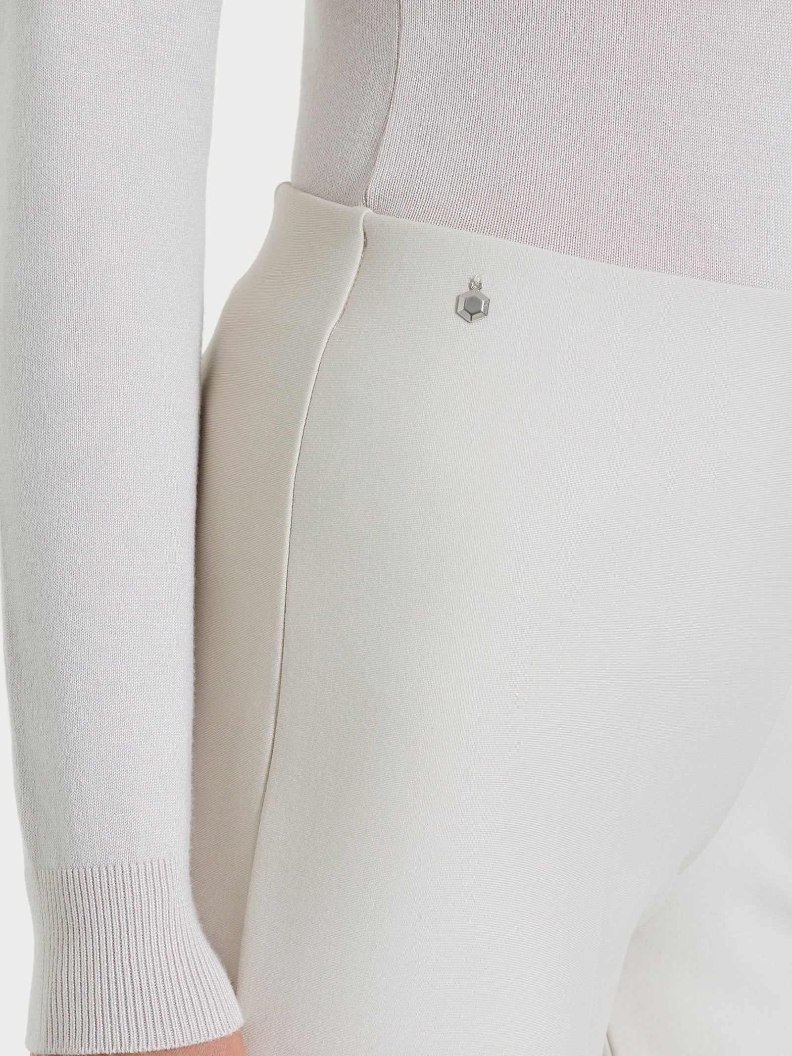 Ragno Compact pantalone sigaretta skinny Champignon con risvolto