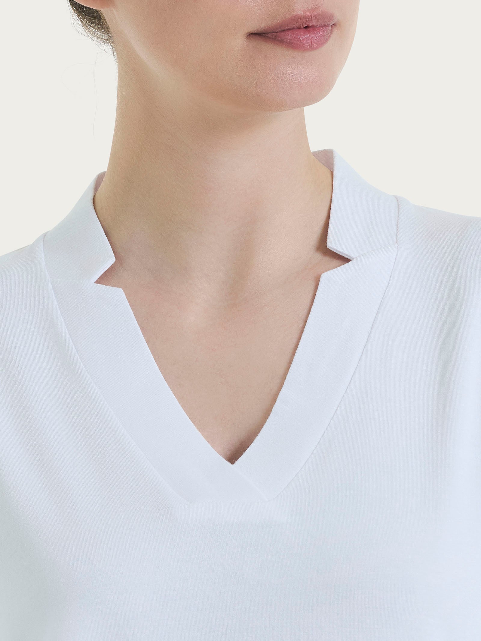 Ragno Viscosa Summer maglietta scollo V bianco viscosa fresca