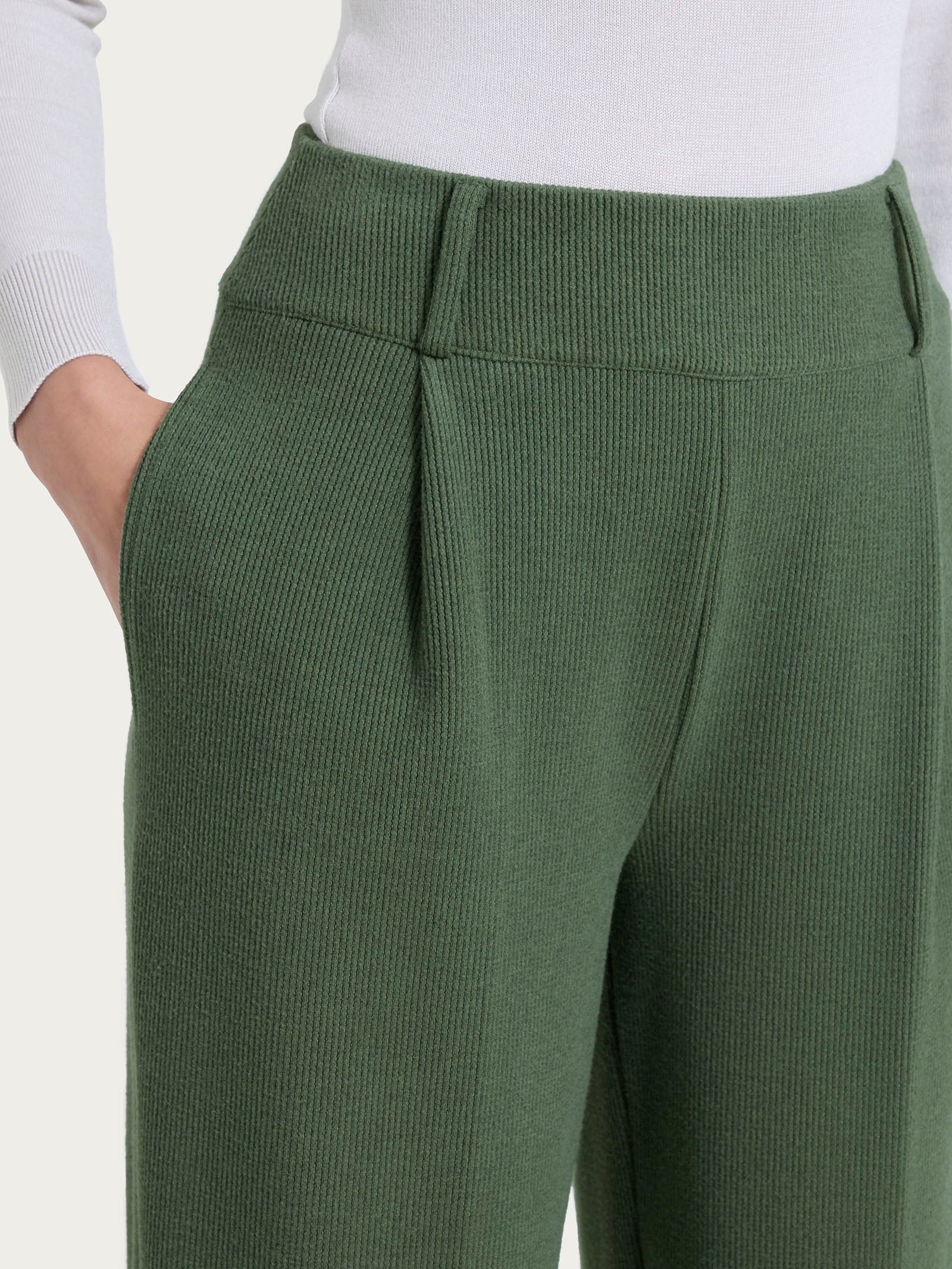 Ragno Relaxed Pantalone Carota Velvet Bronze Green Tapered